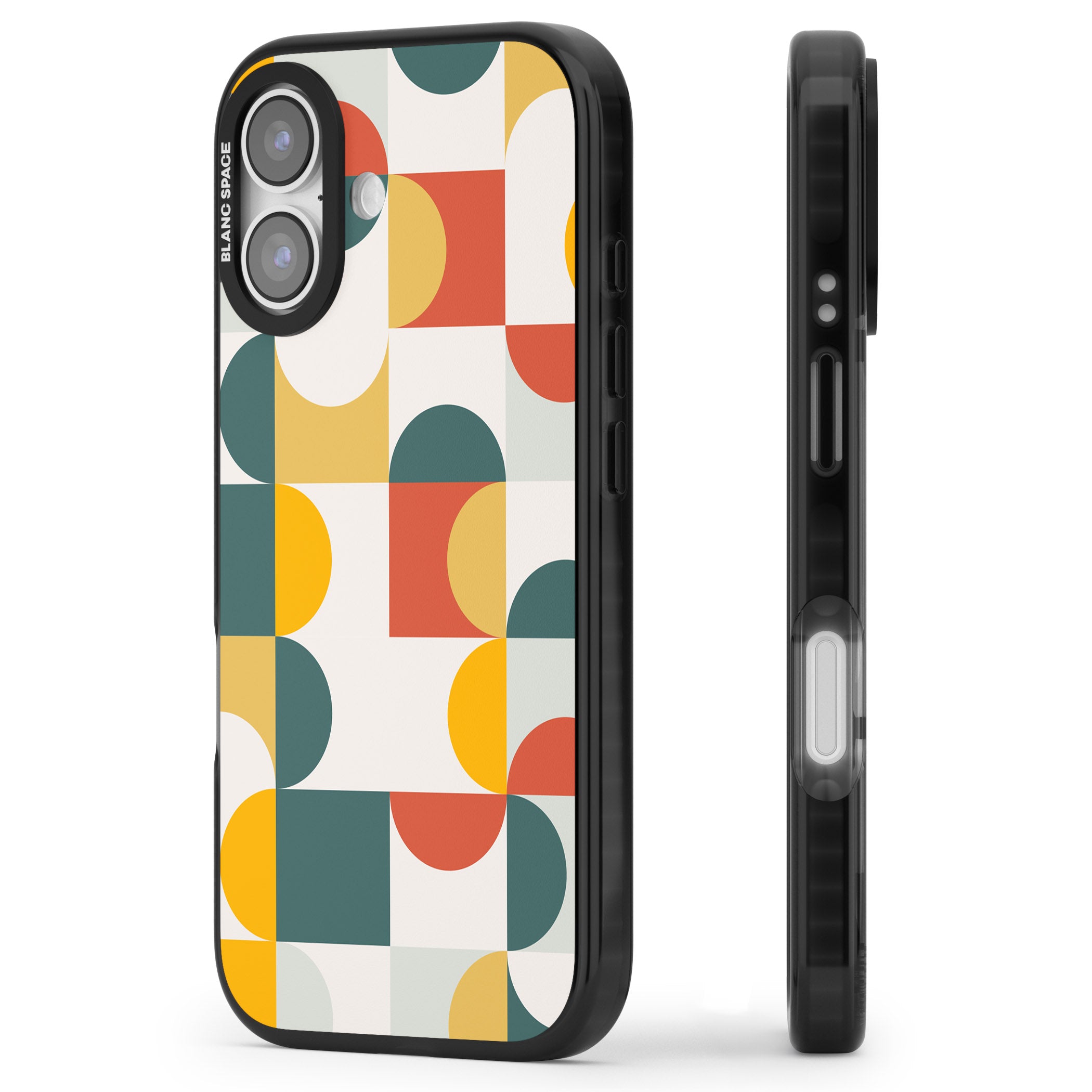 Retro Color Blocks iPhone 17 Impact Black Phone Case Side Profile