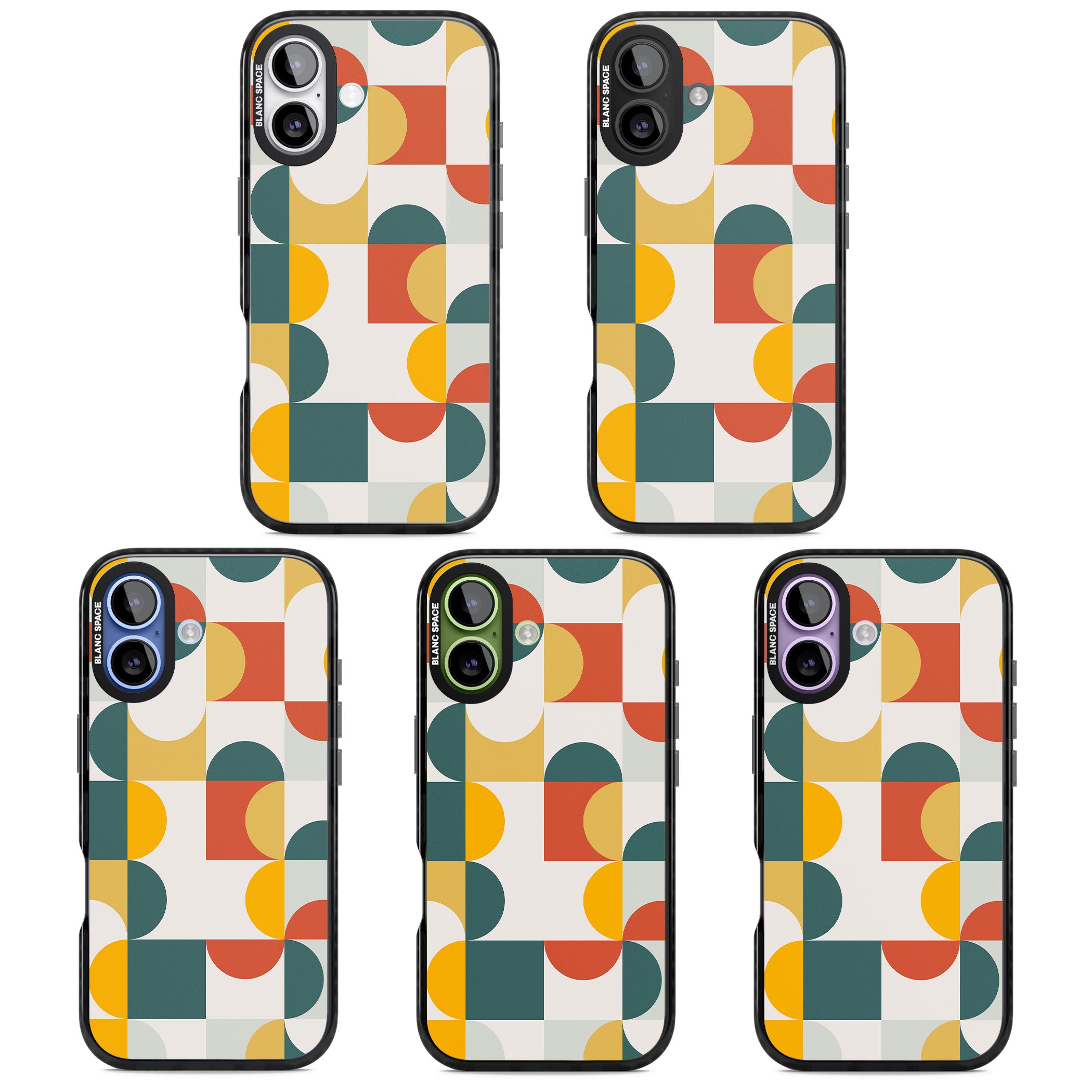 Retro Color Blocks iPhone 17 Impact Black Phone Case APT Impact Protection