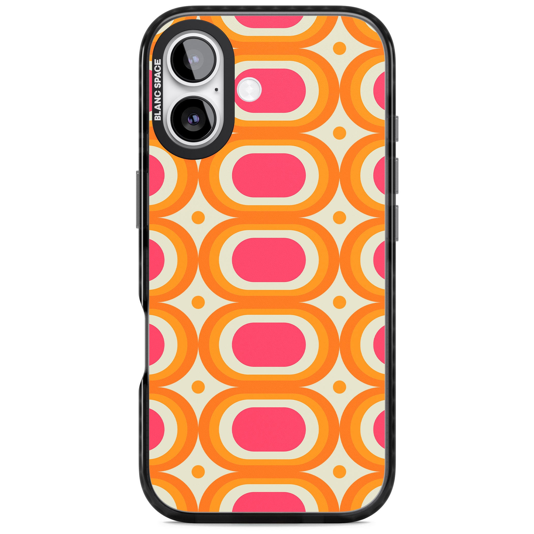 Groovy 60S Shape Pattern iPhone 17 Impact Black Phone Case