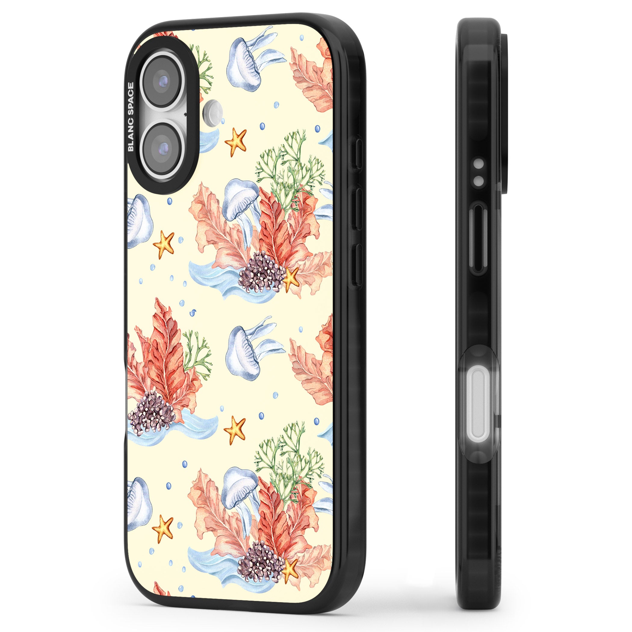 Coral Reef iPhone 17 Impact Black Phone Case Side Profile