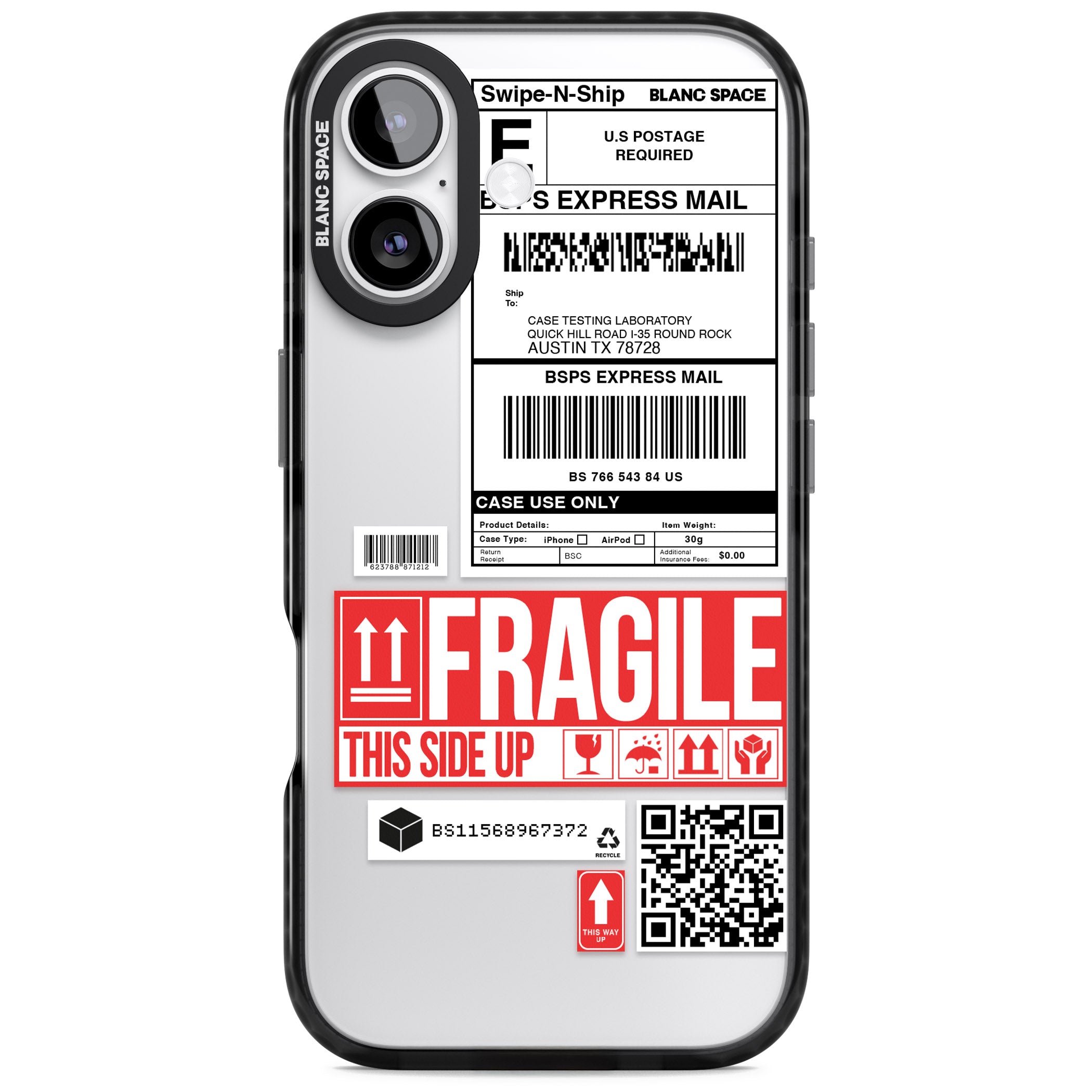 Shipping Label iPhone 17 Impact Black Phone Case