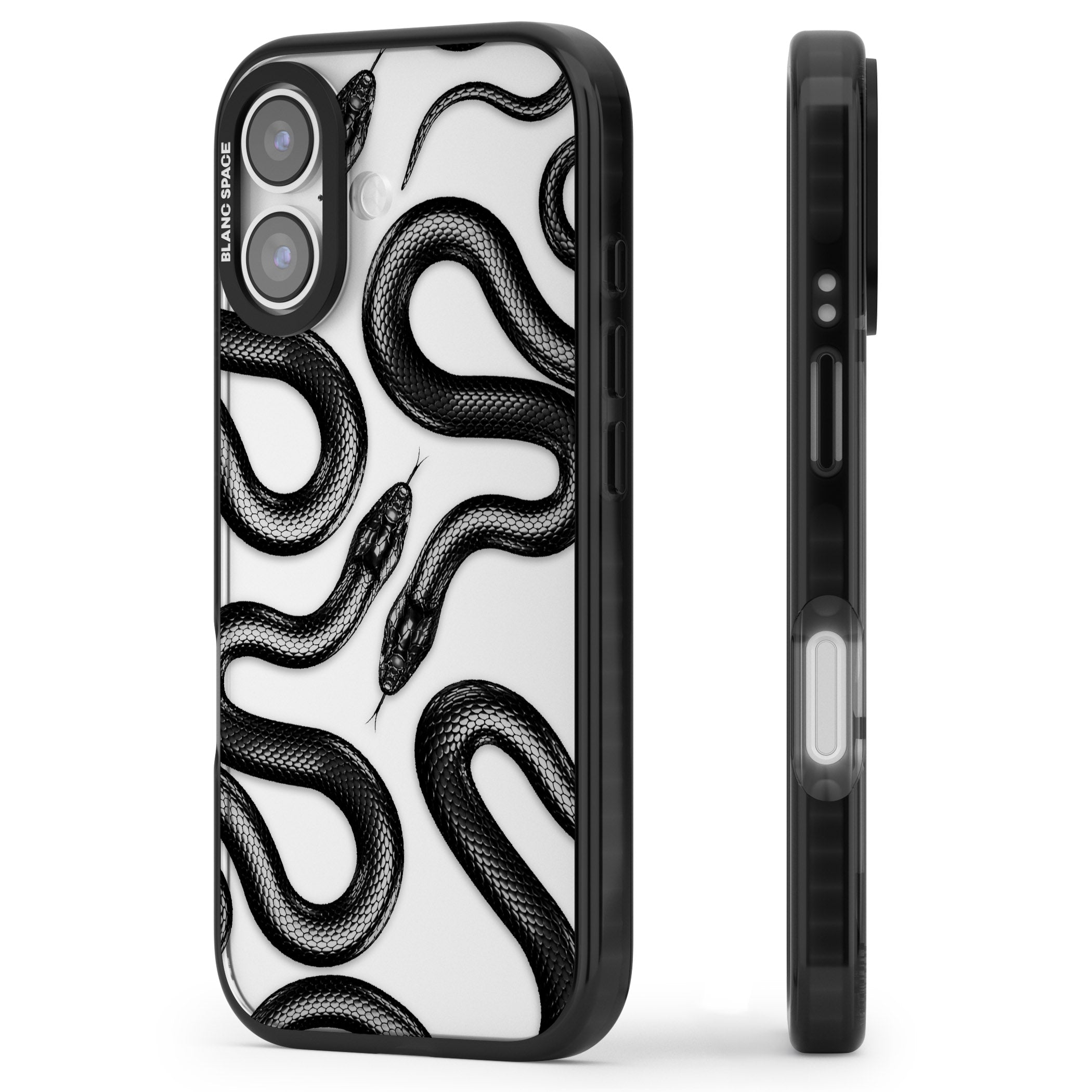 Black Kingsnake iPhone 17 Impact Black Phone Case Side Profile