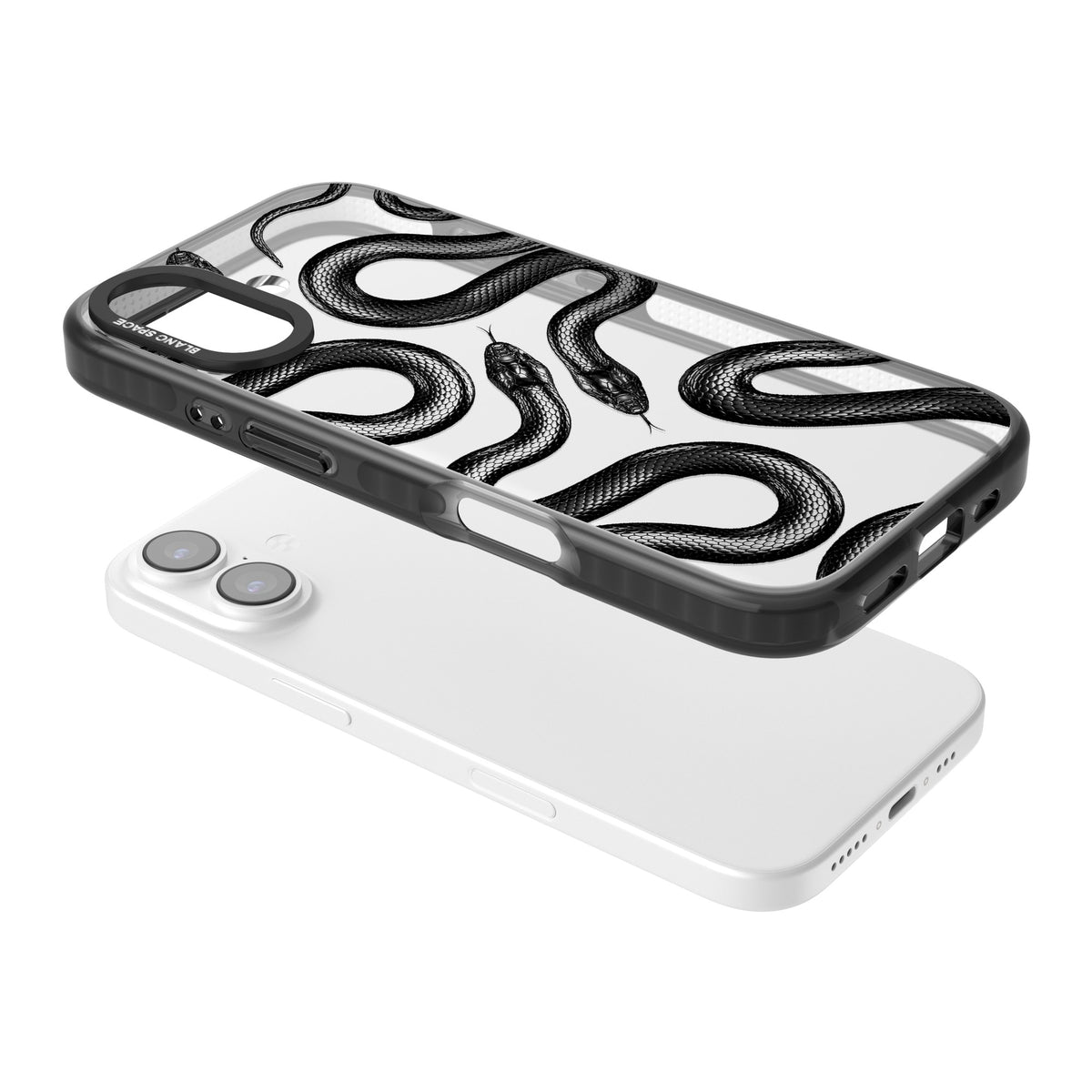 Black Kingsnake iPhone 17 Impact Black Phone Case angled