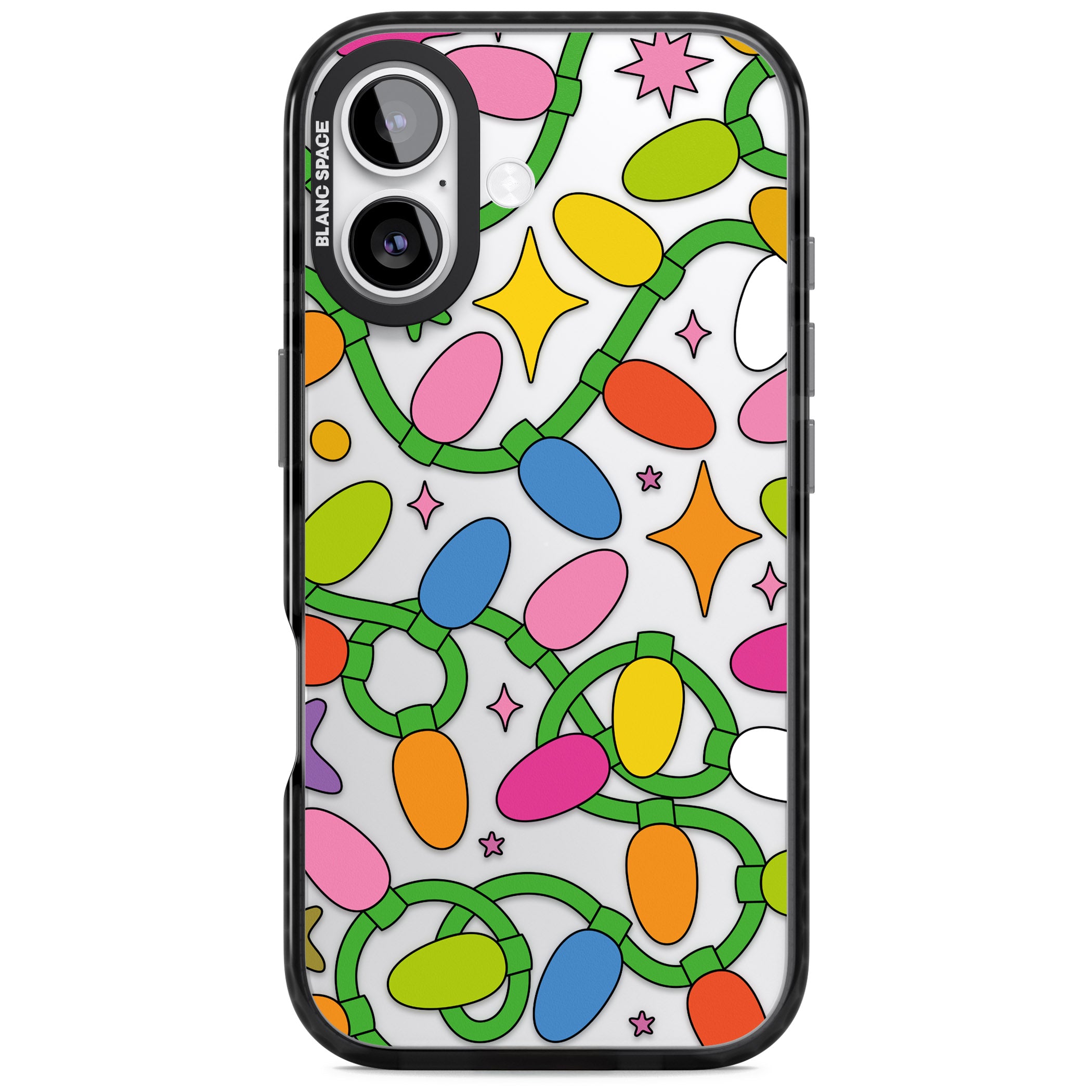 Festive Lights Pattern iPhone 17 Impact Black Phone Case