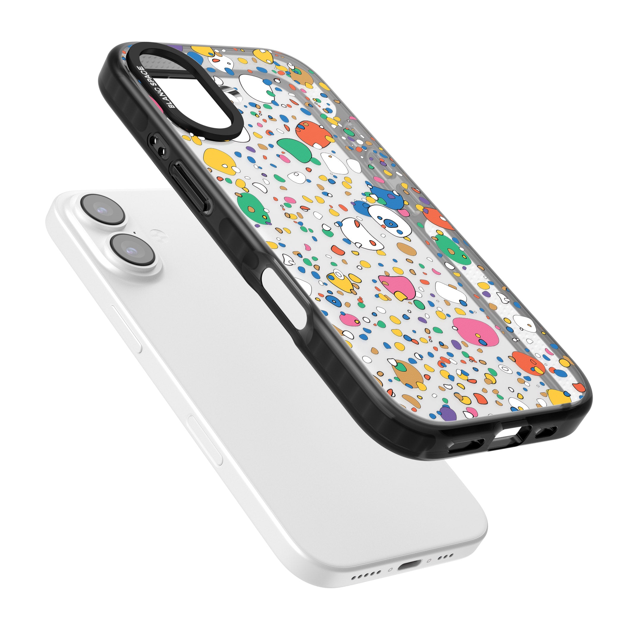 Colourful Confetti Pebbles iPhone 17 Impact Black Phone Case Colours