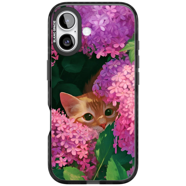 Cat In Pink Flowers