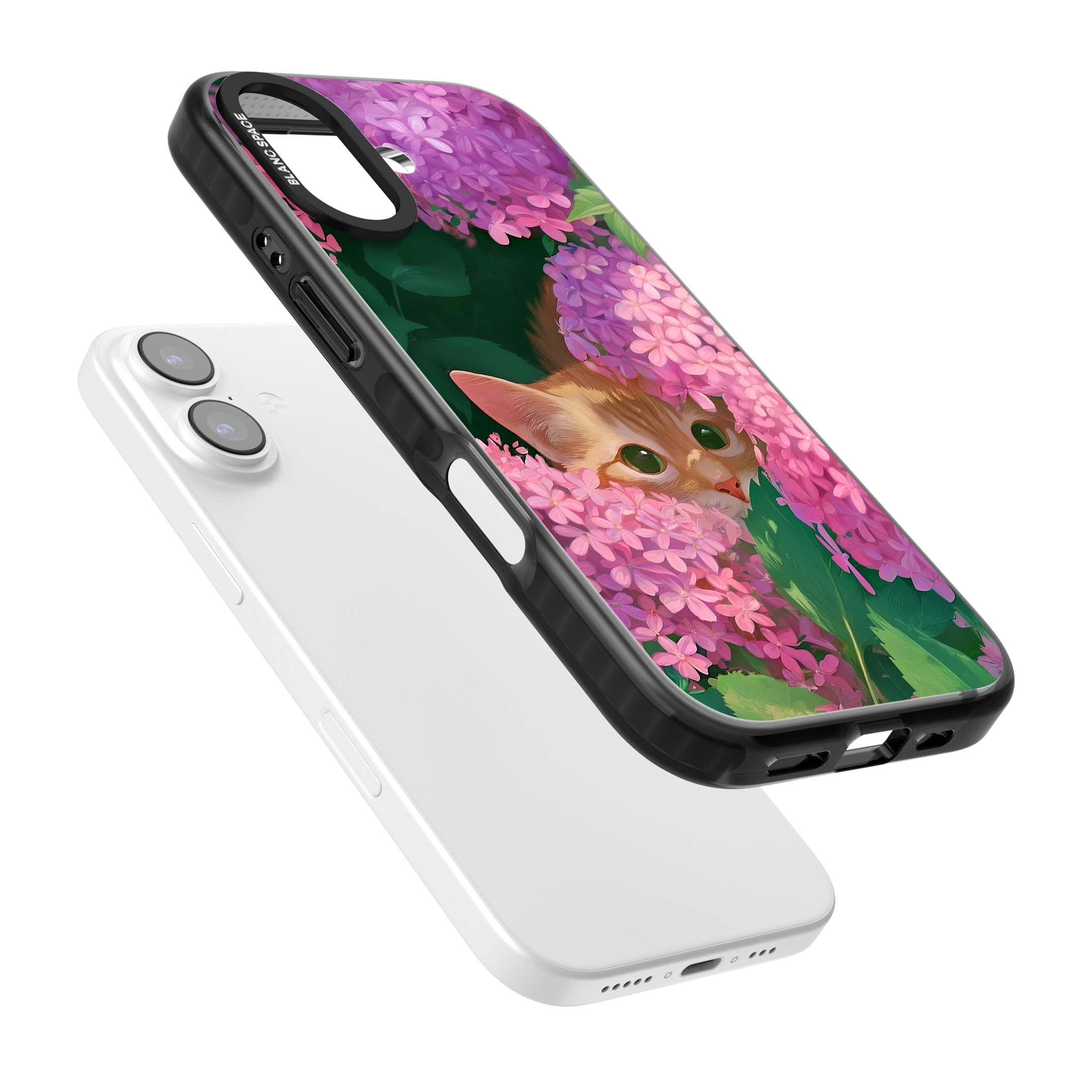 Cat In Pink Flowers