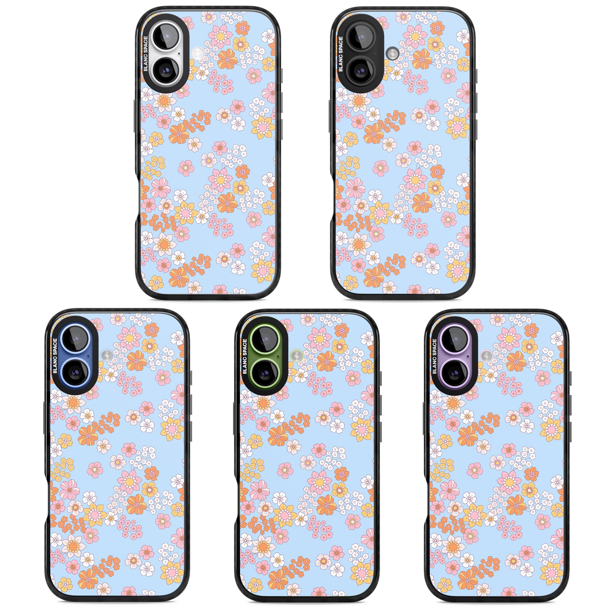 Lake Blue Flower Mix iPhone 17 Impact Black Phone Case APT Impact Protection
