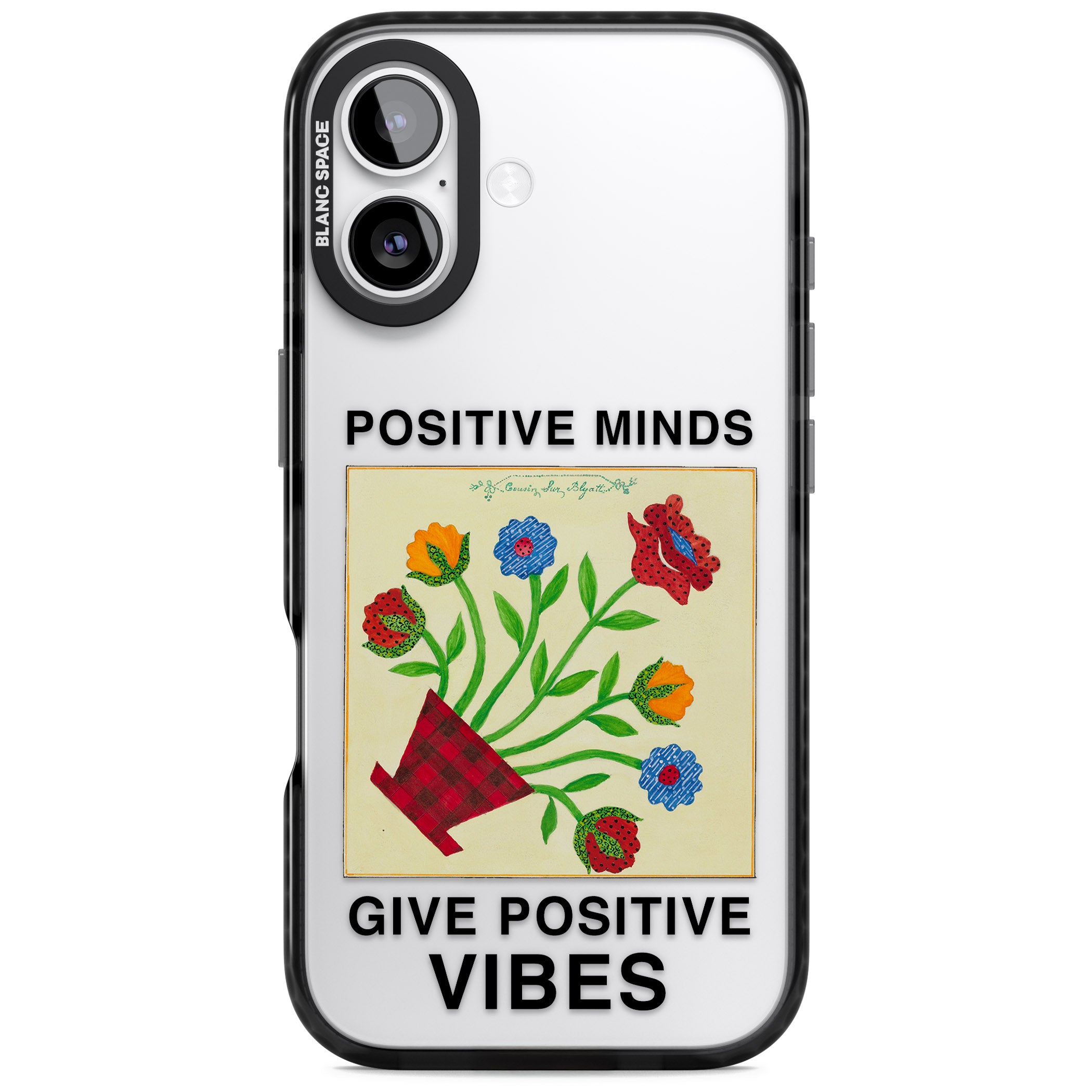 Positive Minds Give Positive Vibes iPhone 17 Impact Black Phone Case