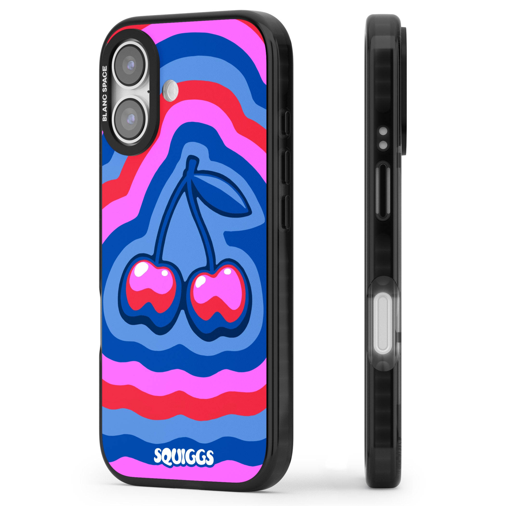 Cherry Rainbow iPhone 17 Impact Black Phone Case Side Profile