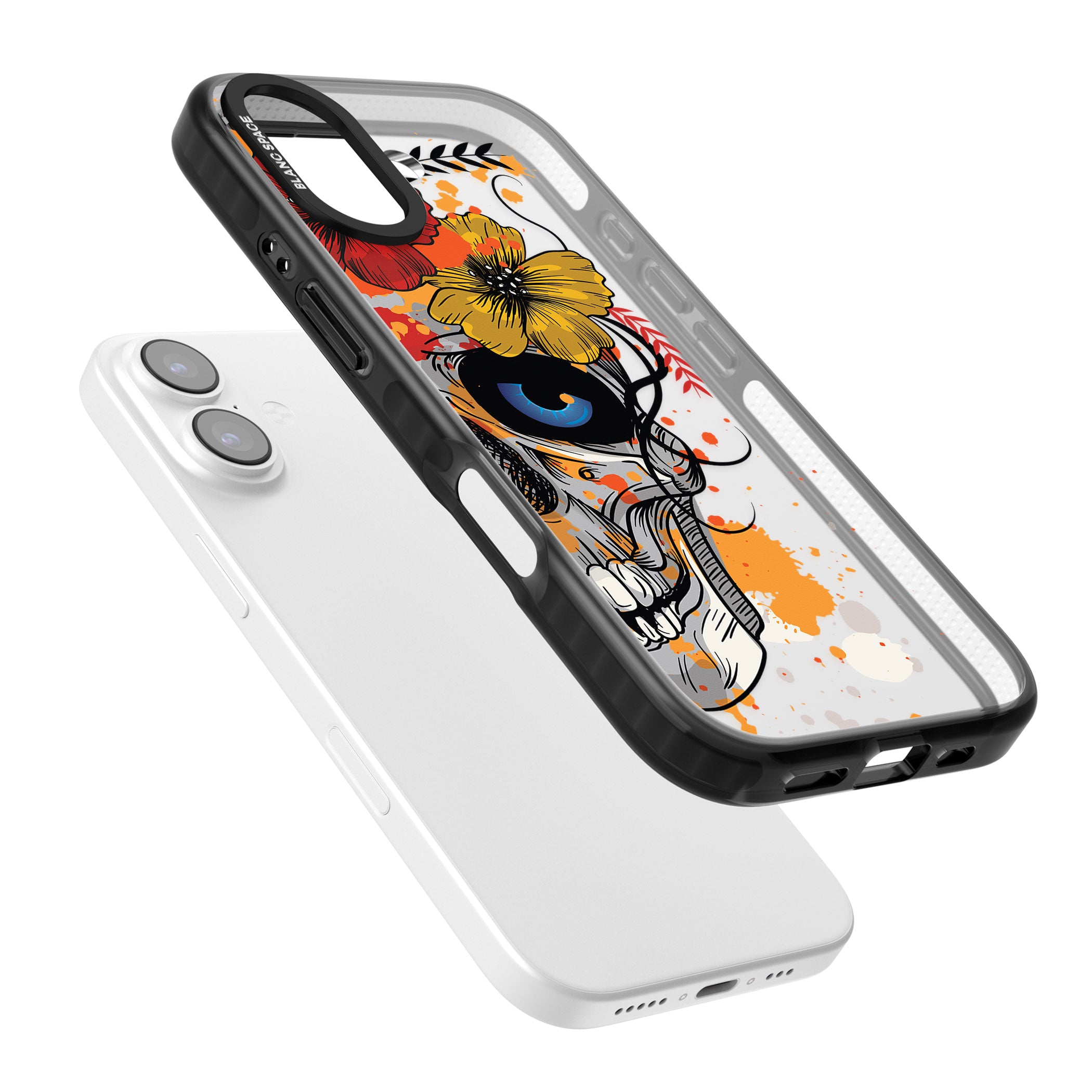 Sugar Skull Flowers iPhone 17 Impact Black Phone Case Colours