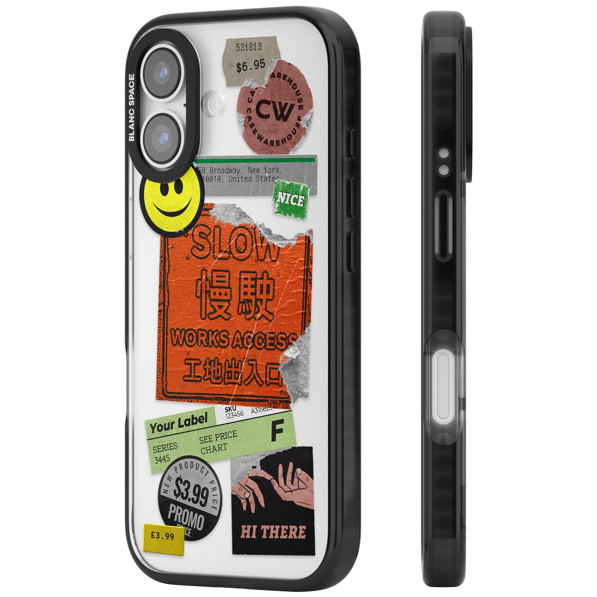Slow Works iPhone 16 / iPhone 16 Plus / iPhone 17 Impact Black Phone Case side