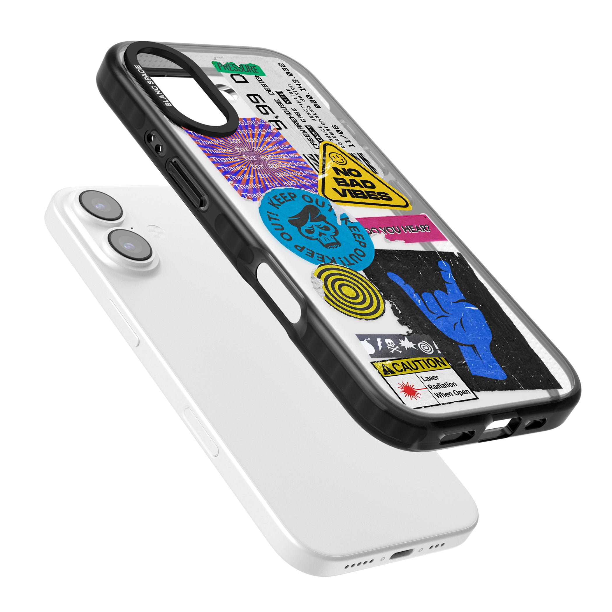 No Bad Vibes Sticker Mix iPhone 17 Impact Black Phone Case Colours