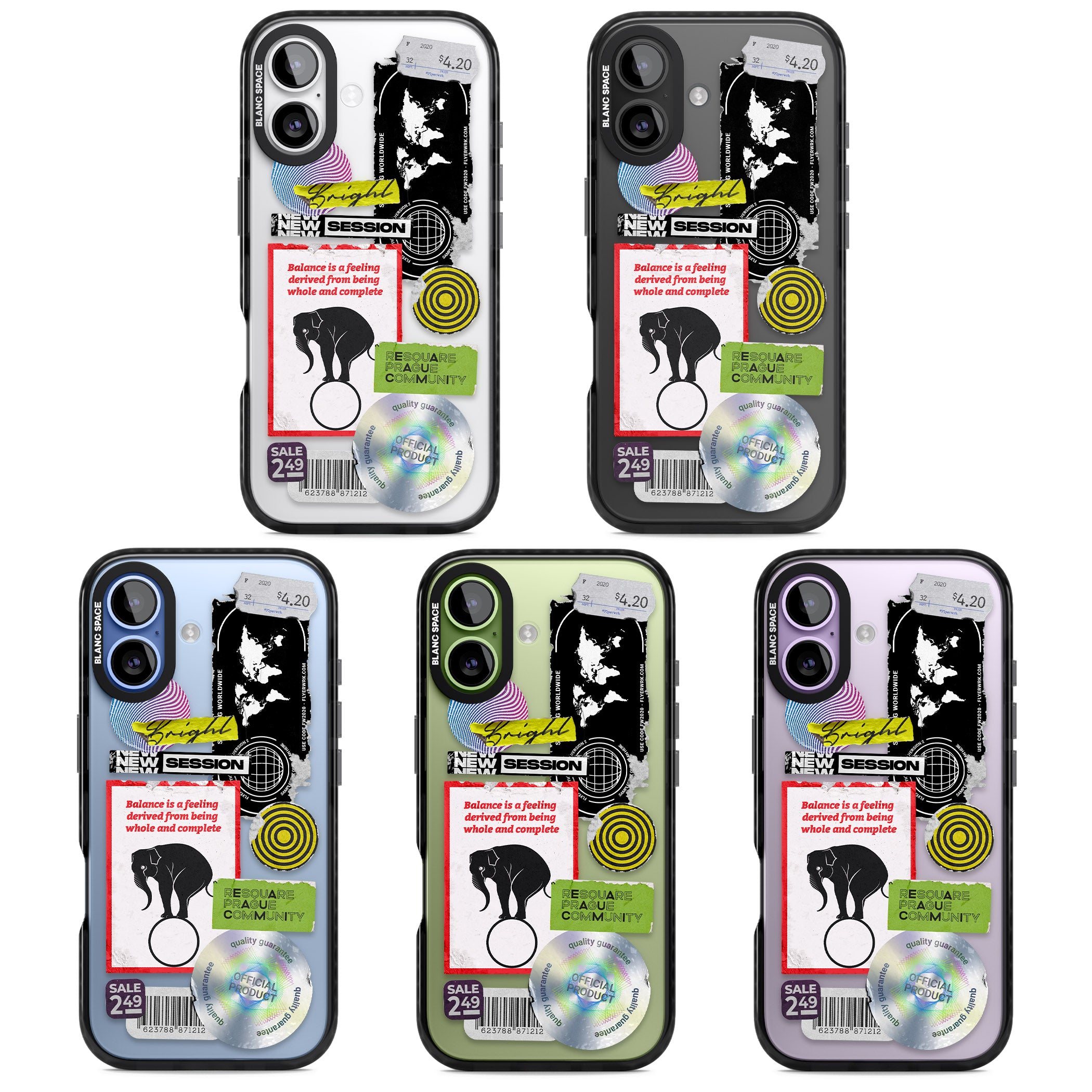 Peeled Sticker Mix iPhone 17 Impact Black Phone Case APT Impact Protection