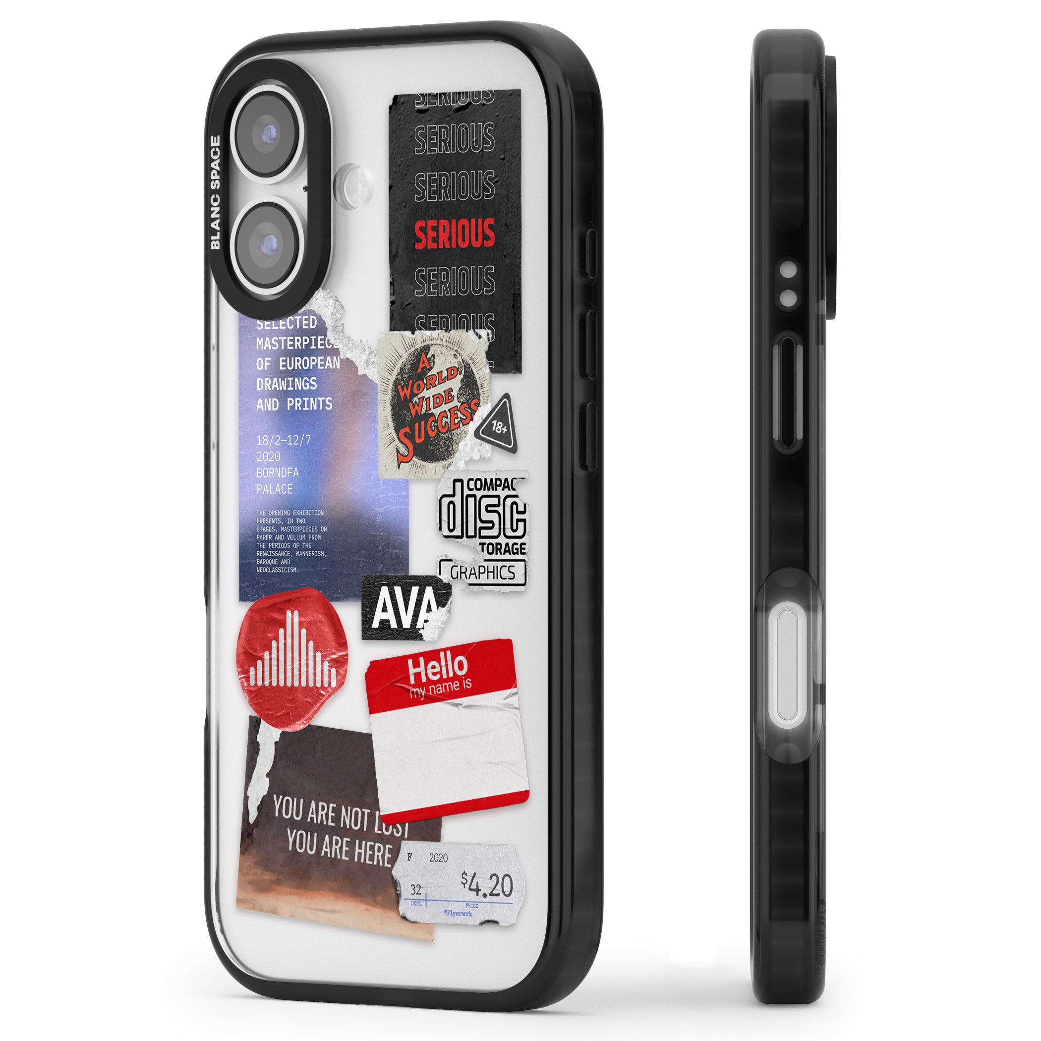 Red & Black Sticker Mix iPhone 17 Impact Black Phone Case Side Profile