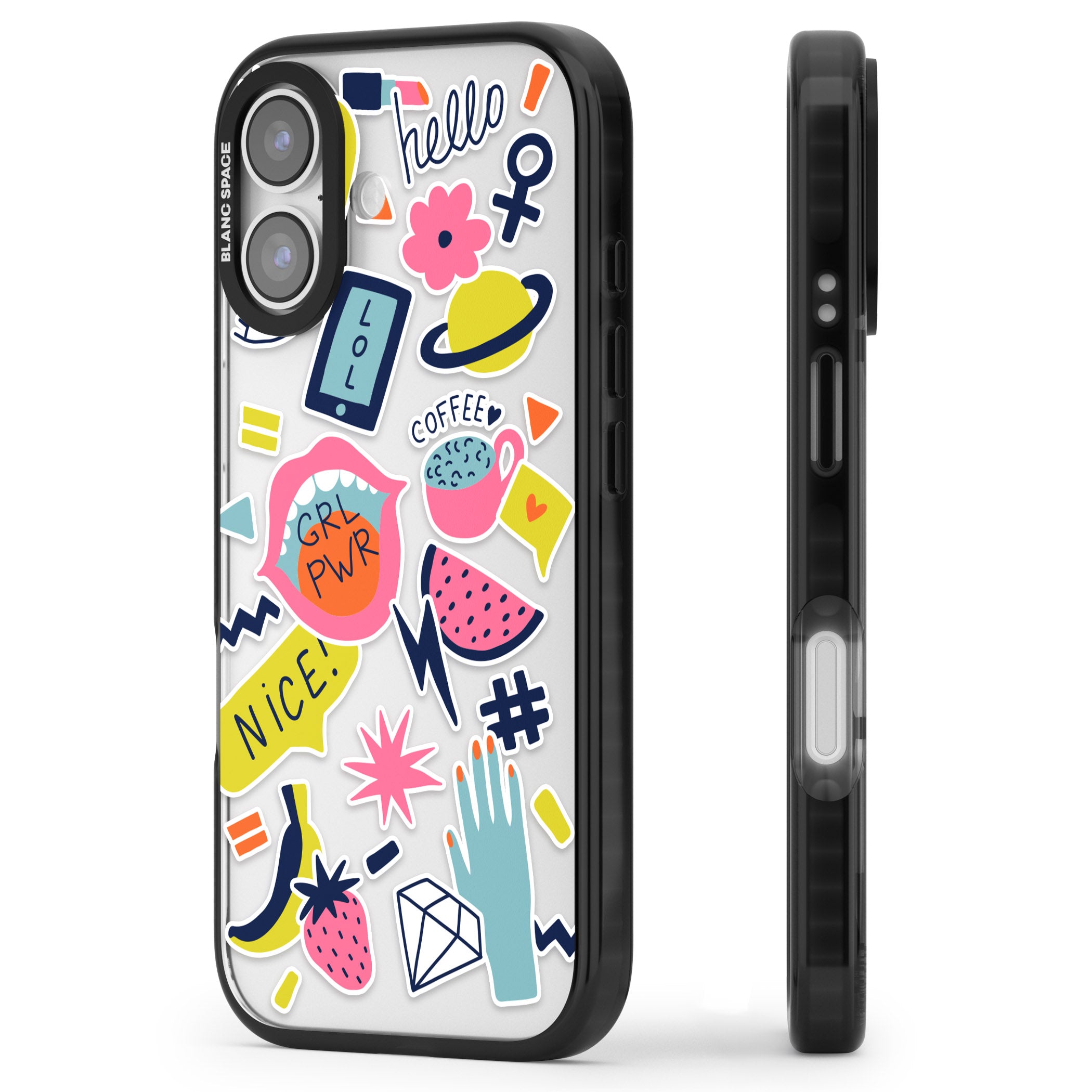 Grl Pwr iPhone 17 Impact Black Phone Case Side Profile