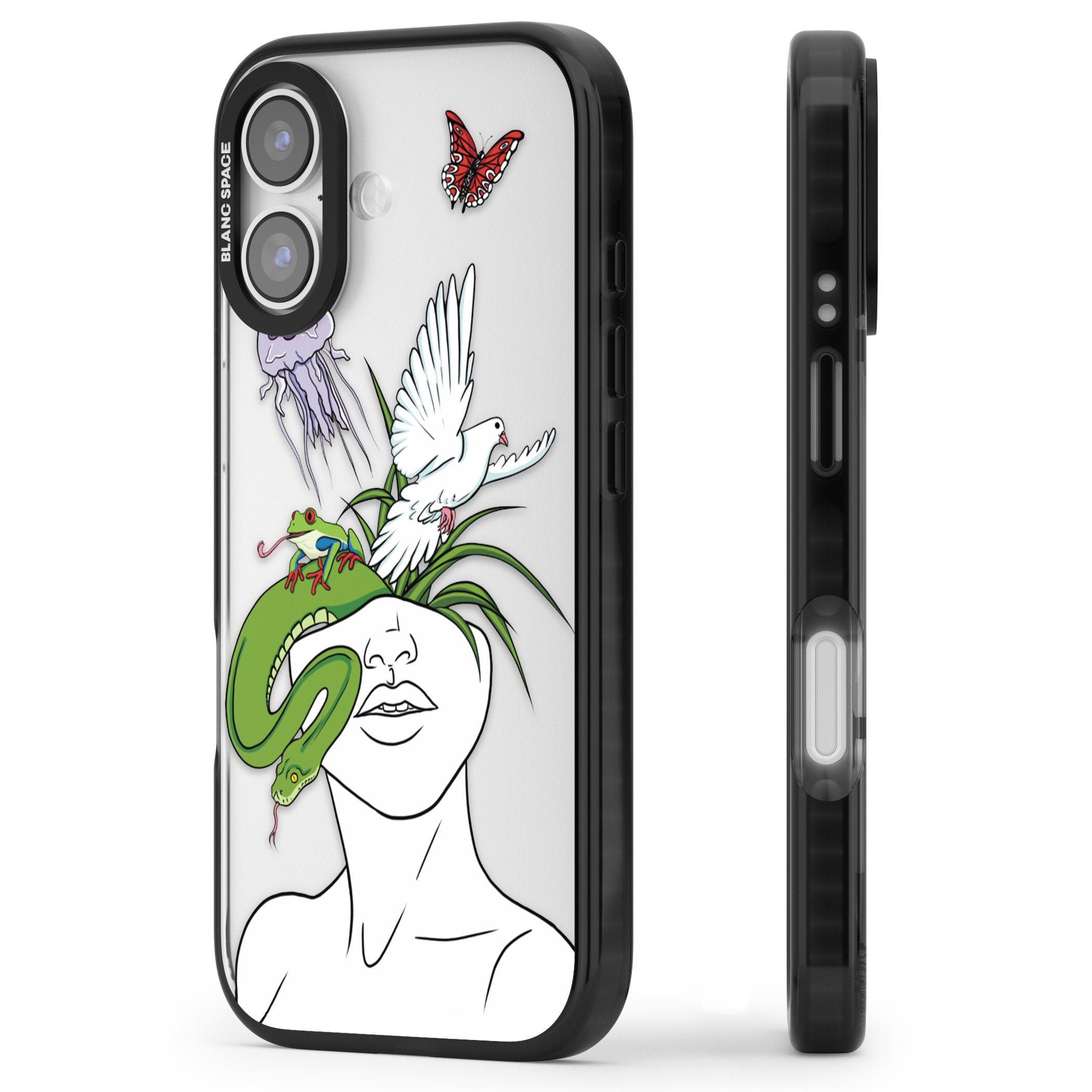 Wild Thoughts iPhone 17 Impact Black Phone Case Side Profile