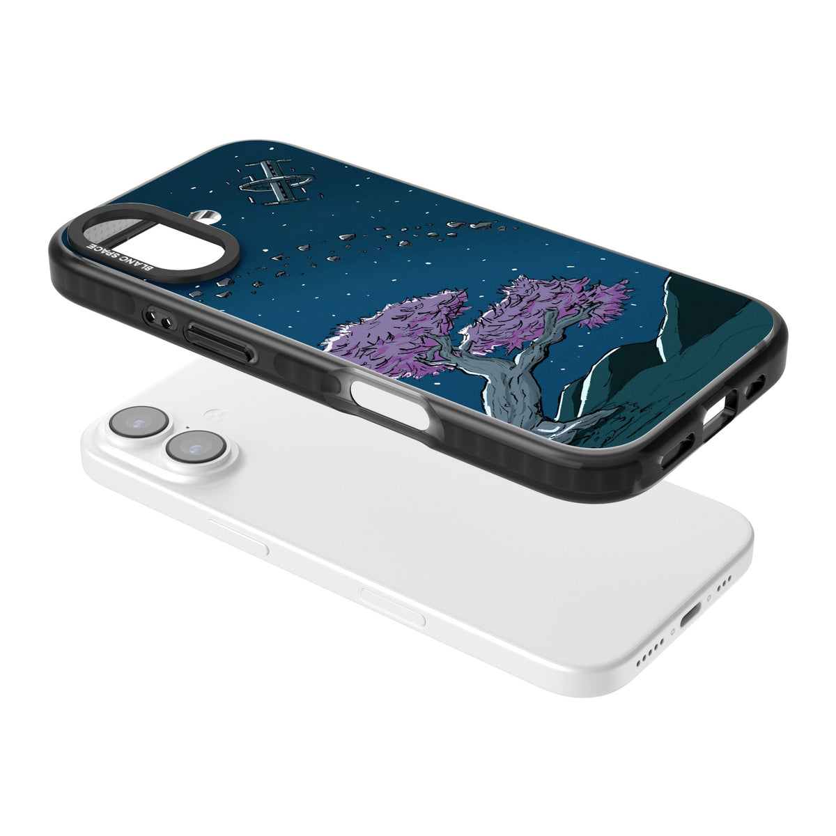Orbit iPhone 16 / iPhone 16 Plus / iPhone 17 Impact Black Phone Case angled