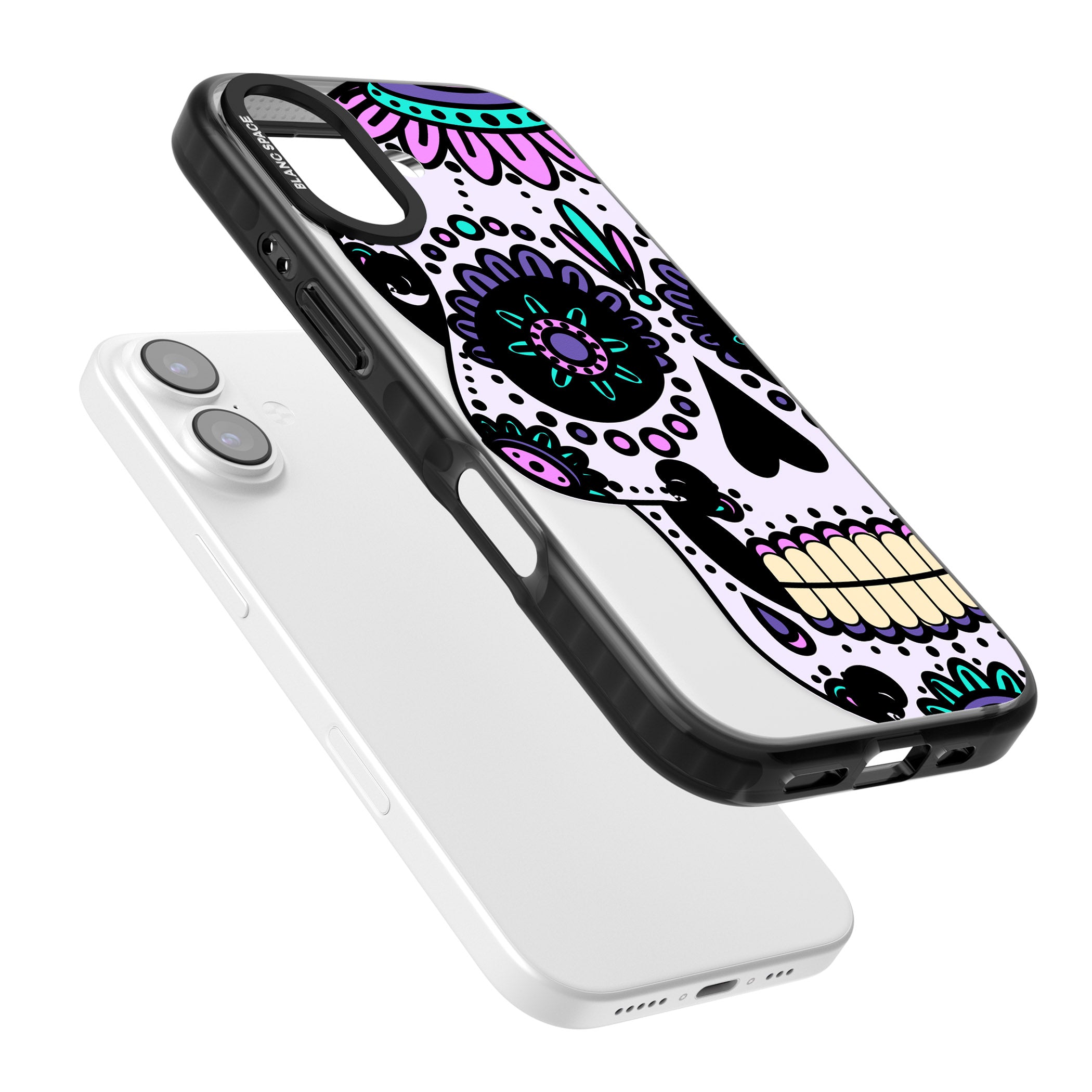 Violet Sugar Skull iPhone 17 Impact Black Phone Case Colours