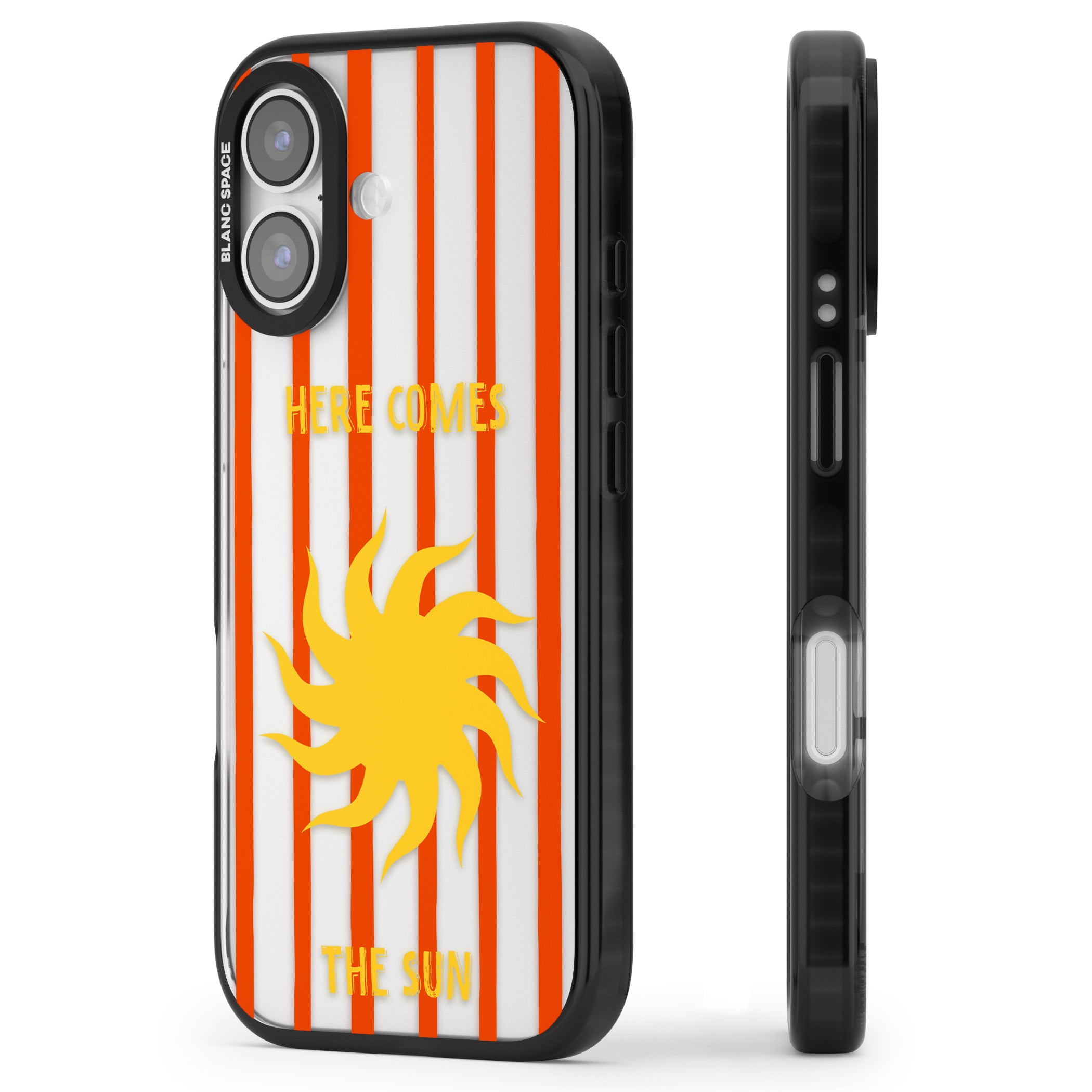 Here Comes The Sun iPhone 17 Impact Black Phone Case Side Profile