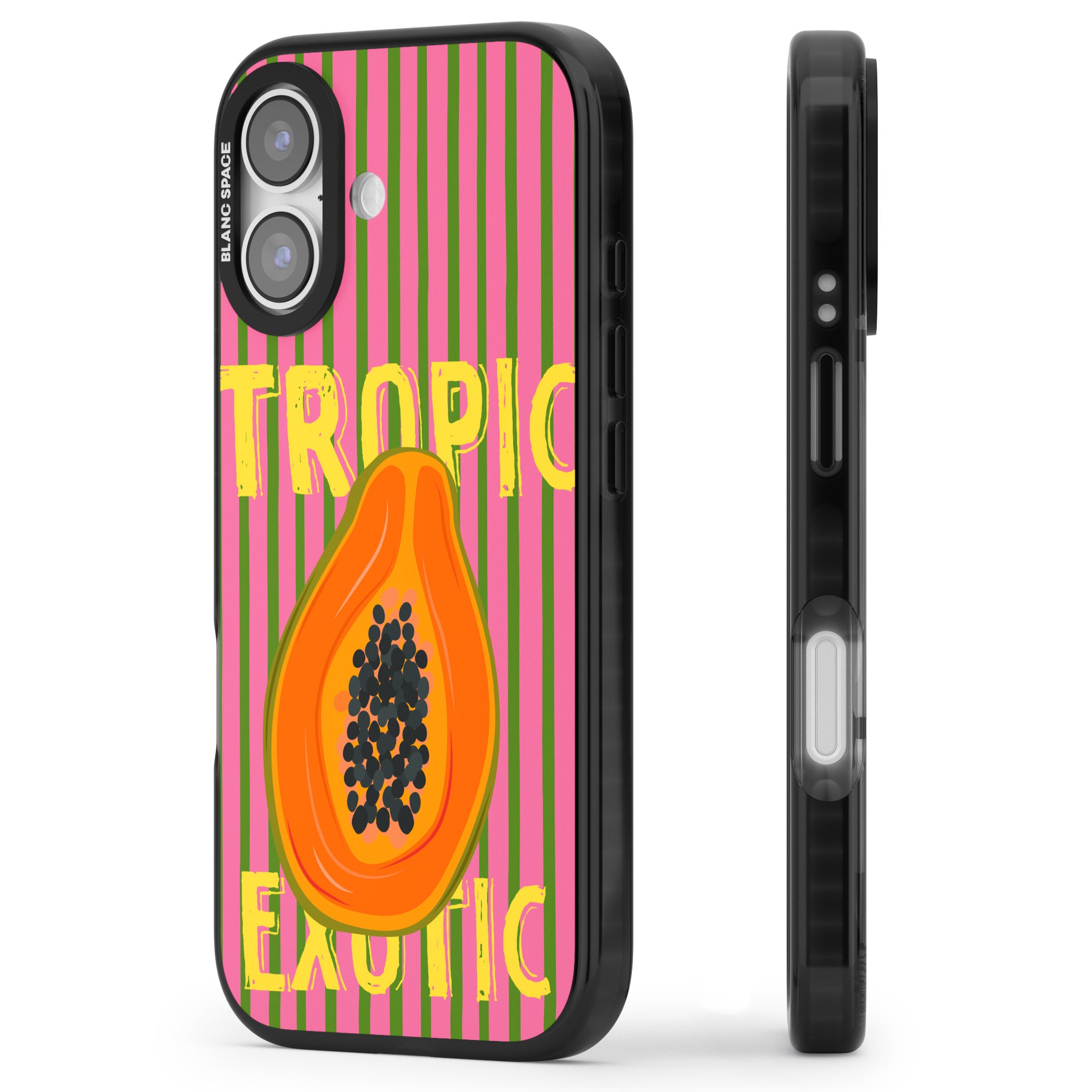 Tropic Exotic iPhone 17 Impact Black Phone Case Side Profile