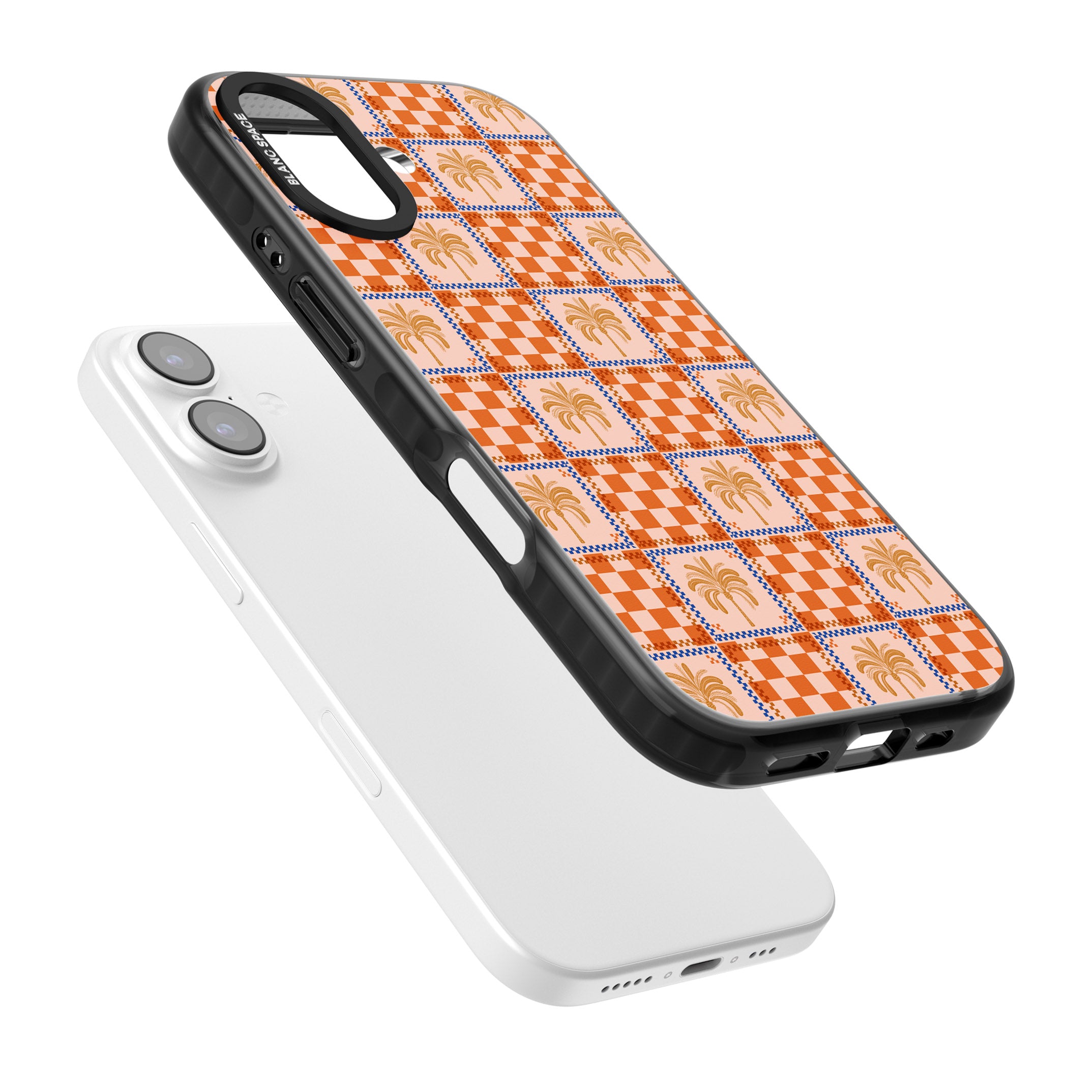 Terracotta Summer Checked iPhone 17 Impact Black Phone Case Colours
