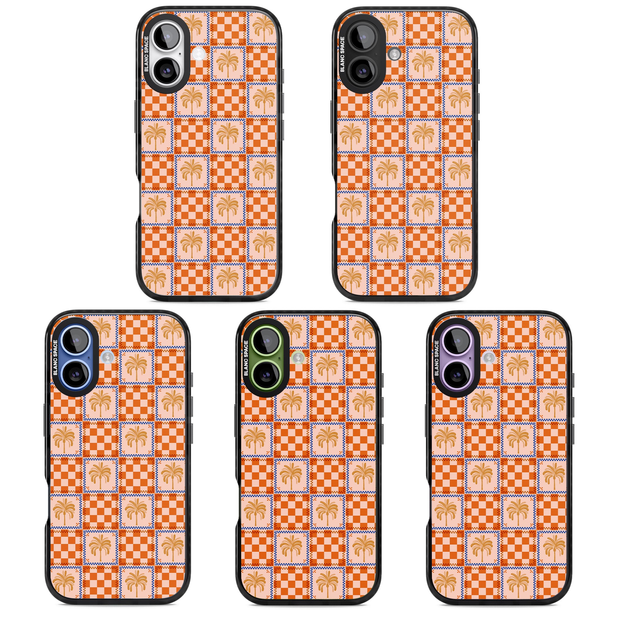 Terracotta Summer Checked iPhone 17 Impact Black Phone Case APT Impact Protection