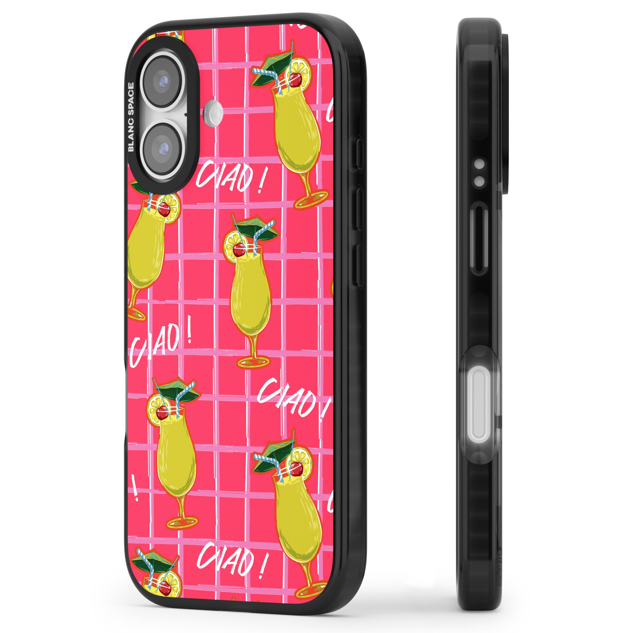 Ciao Lemons iPhone 17 Impact Black Phone Case Side Profile