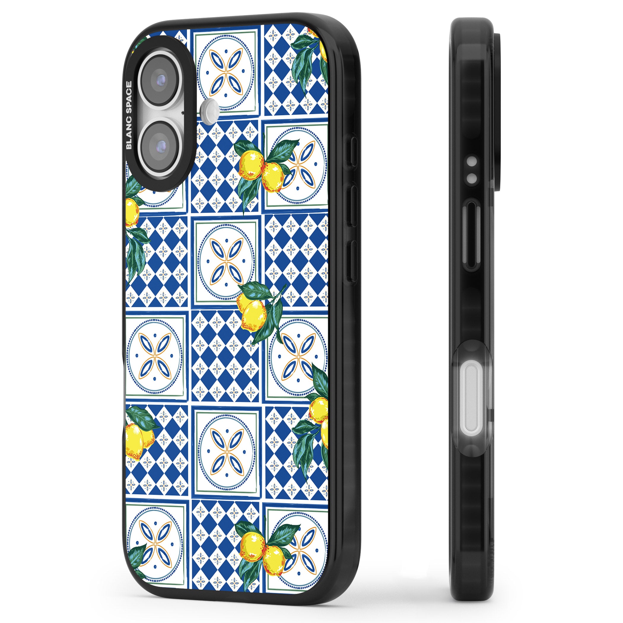 Lemon Tiles iPhone 17 Impact Black Phone Case Side Profile