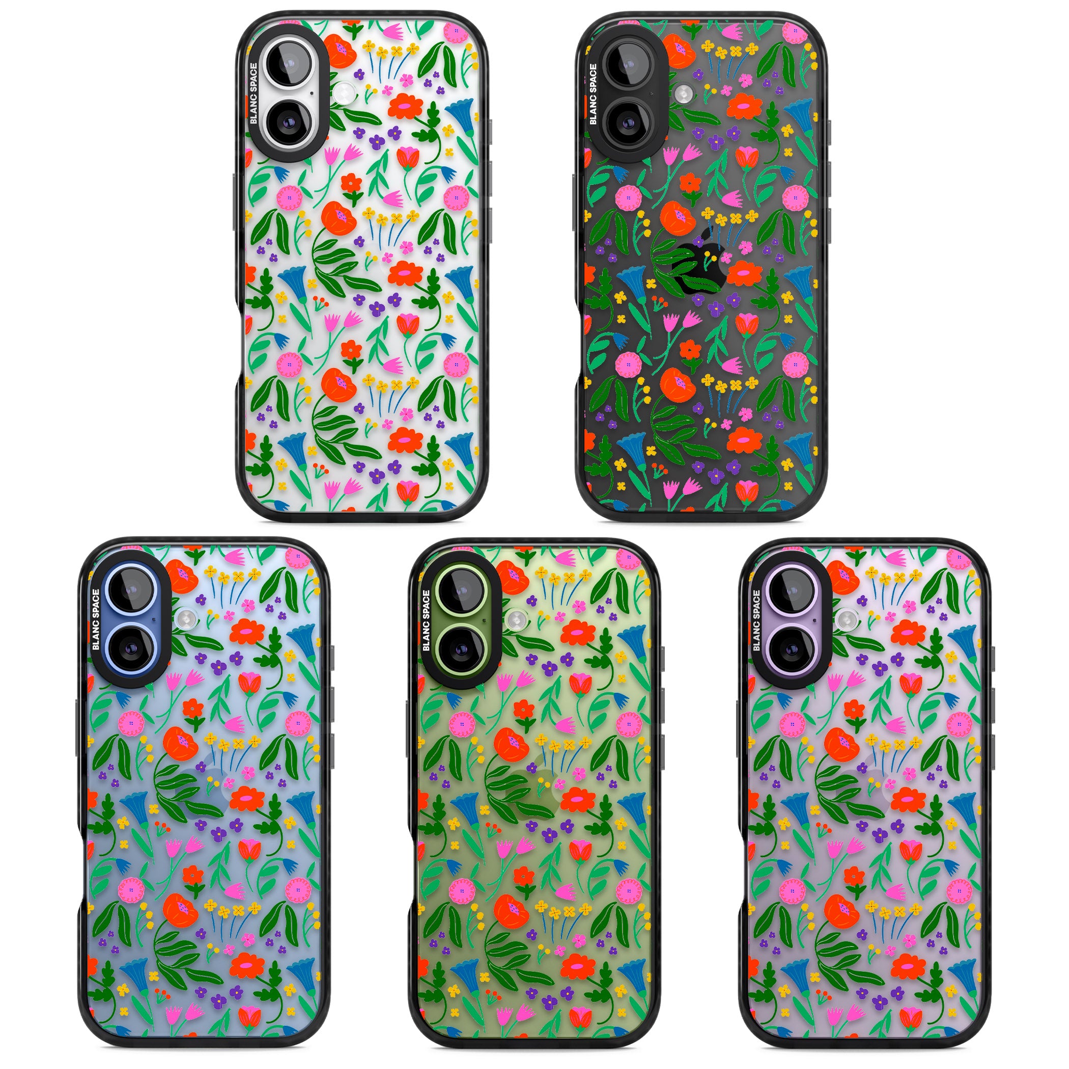 Summer Floral Fiesta iPhone 17 Impact Black Phone Case APT Impact Protection