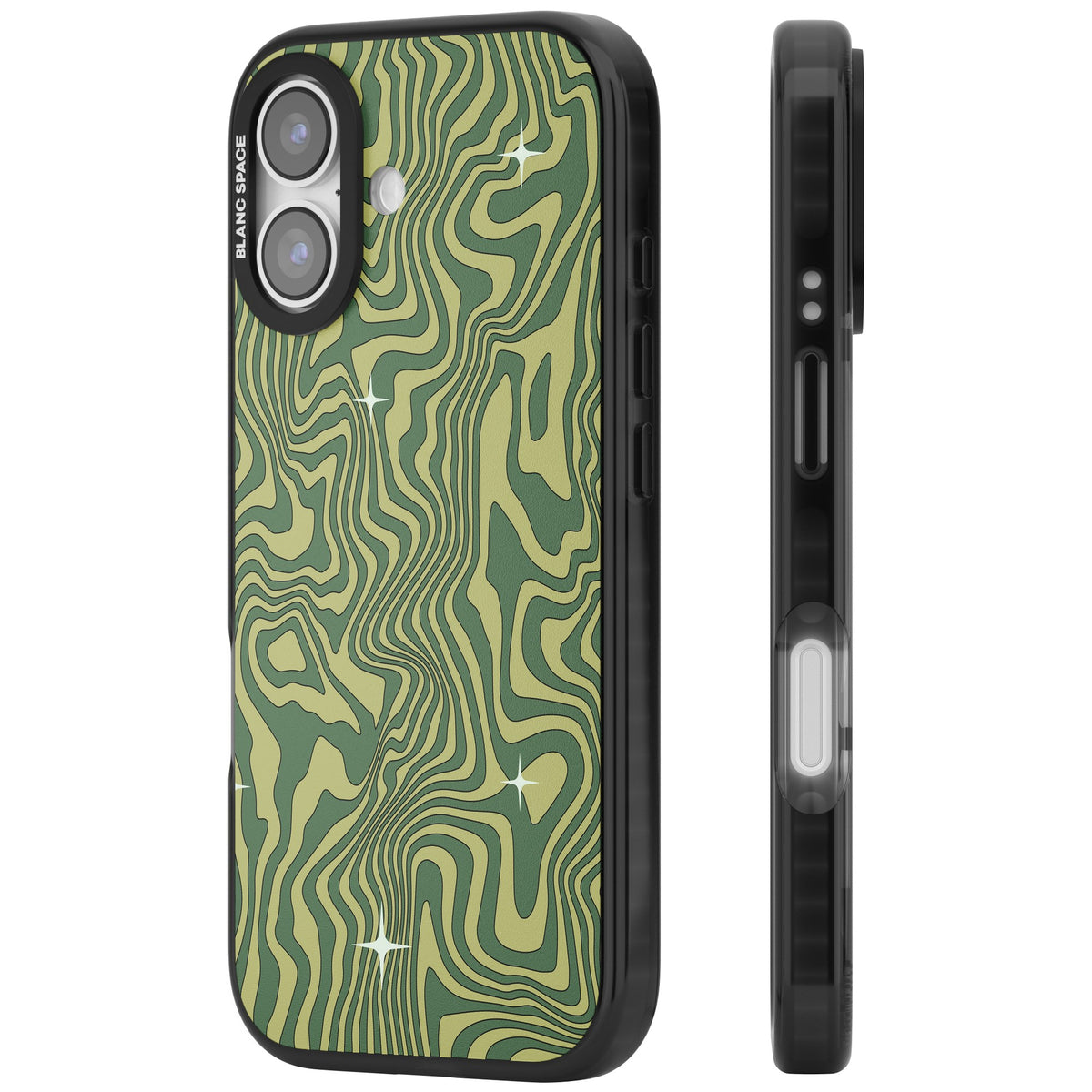 Sage Ripple iPhone 16 / iPhone 16 Plus / iPhone 17 Impact Black Phone Case side