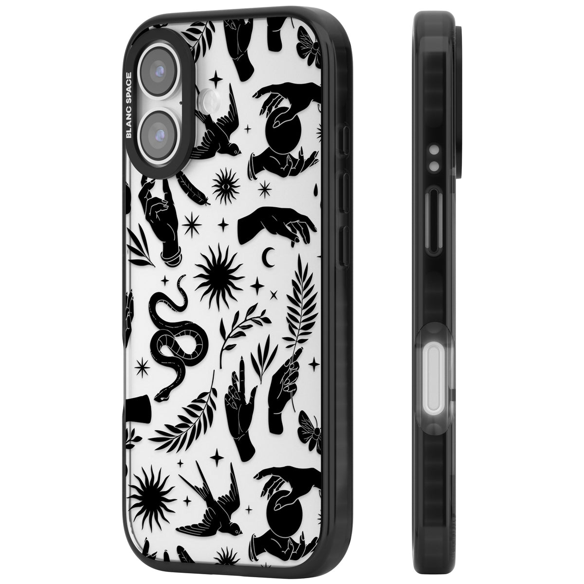 Mystic Magic (Black) iPhone 16 / iPhone 16 Plus / iPhone 17 Impact Black Phone Case side