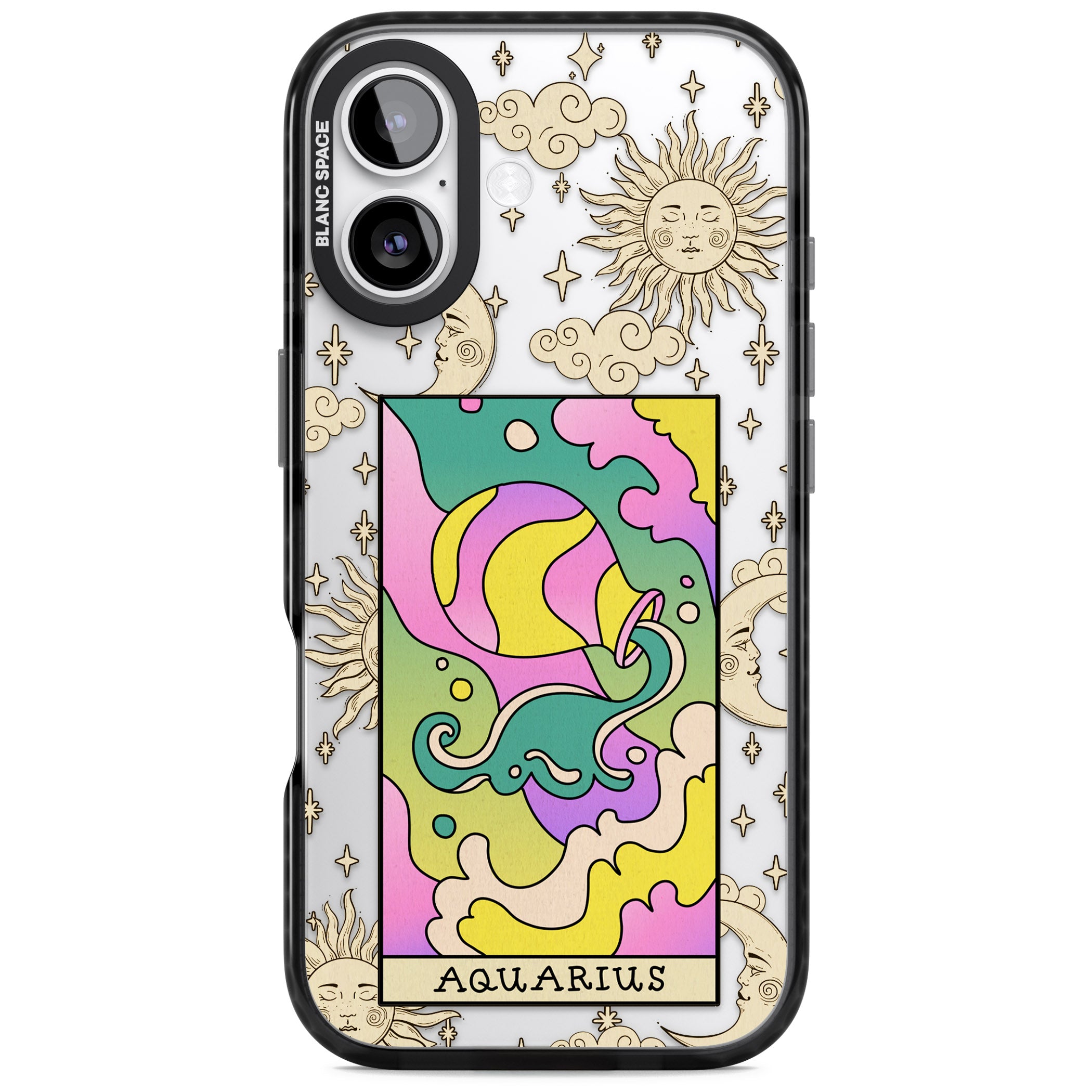 Celestial Zodiac Aquarius iPhone 17 Impact Black Phone Case