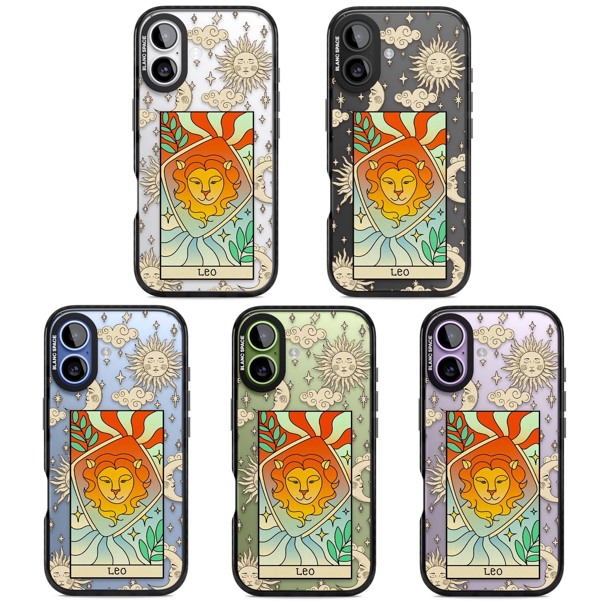 Celestial Zodiac Leo iPhone 17 Impact Black Phone Case APT Impact Protection