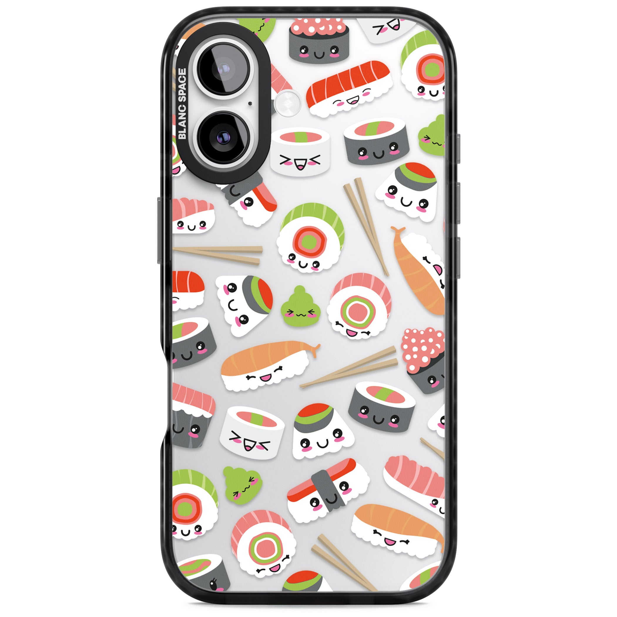 Kawaii Sushi Party iPhone 17 Impact Black Phone Case