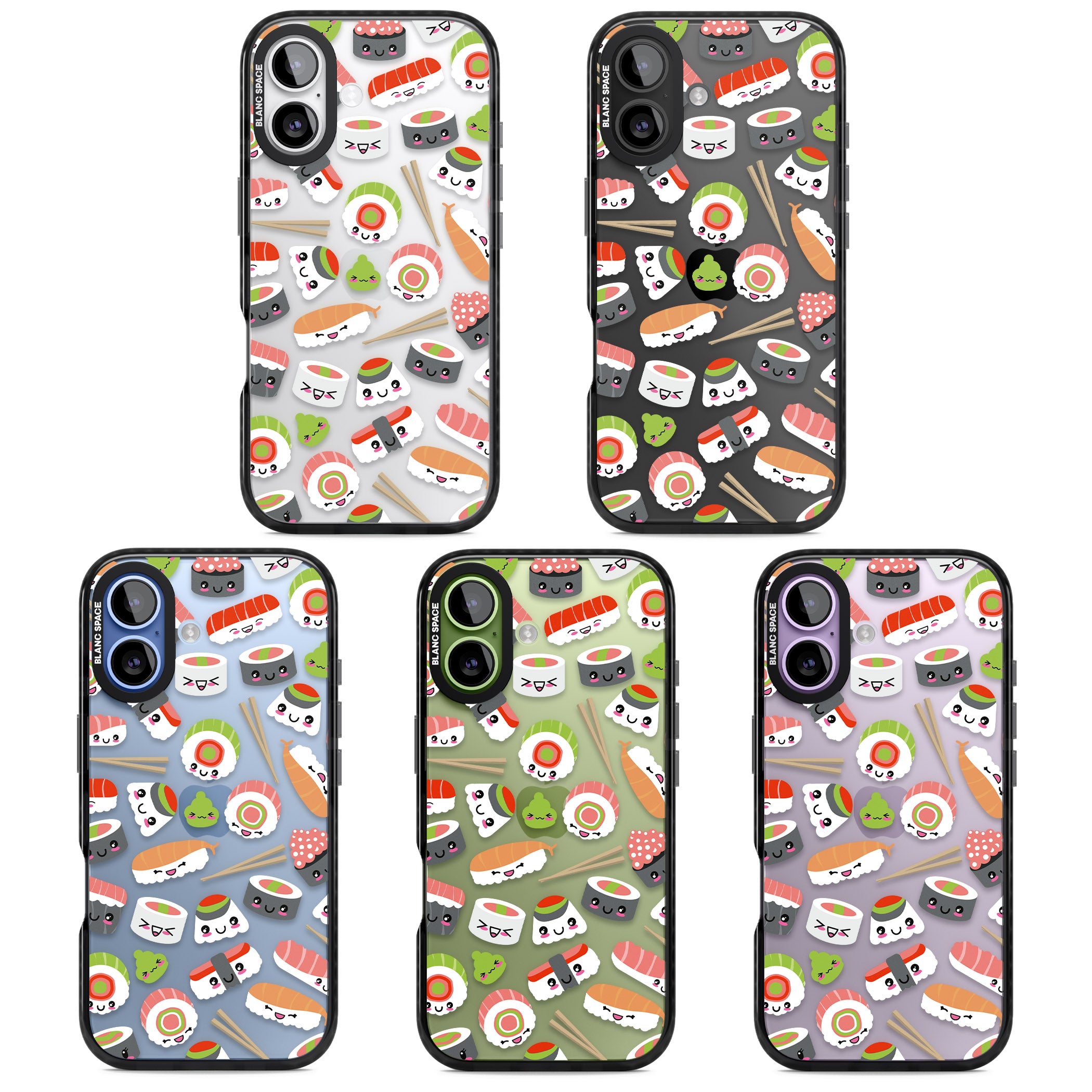 Kawaii Sushi Party iPhone 17 Impact Black Phone Case APT Impact Protection