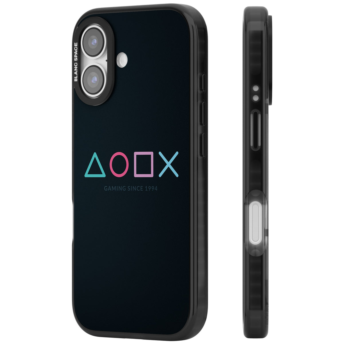 Gaming Since 1994 iPhone 16 / iPhone 16 Plus / iPhone 17 Impact Black Phone Case side