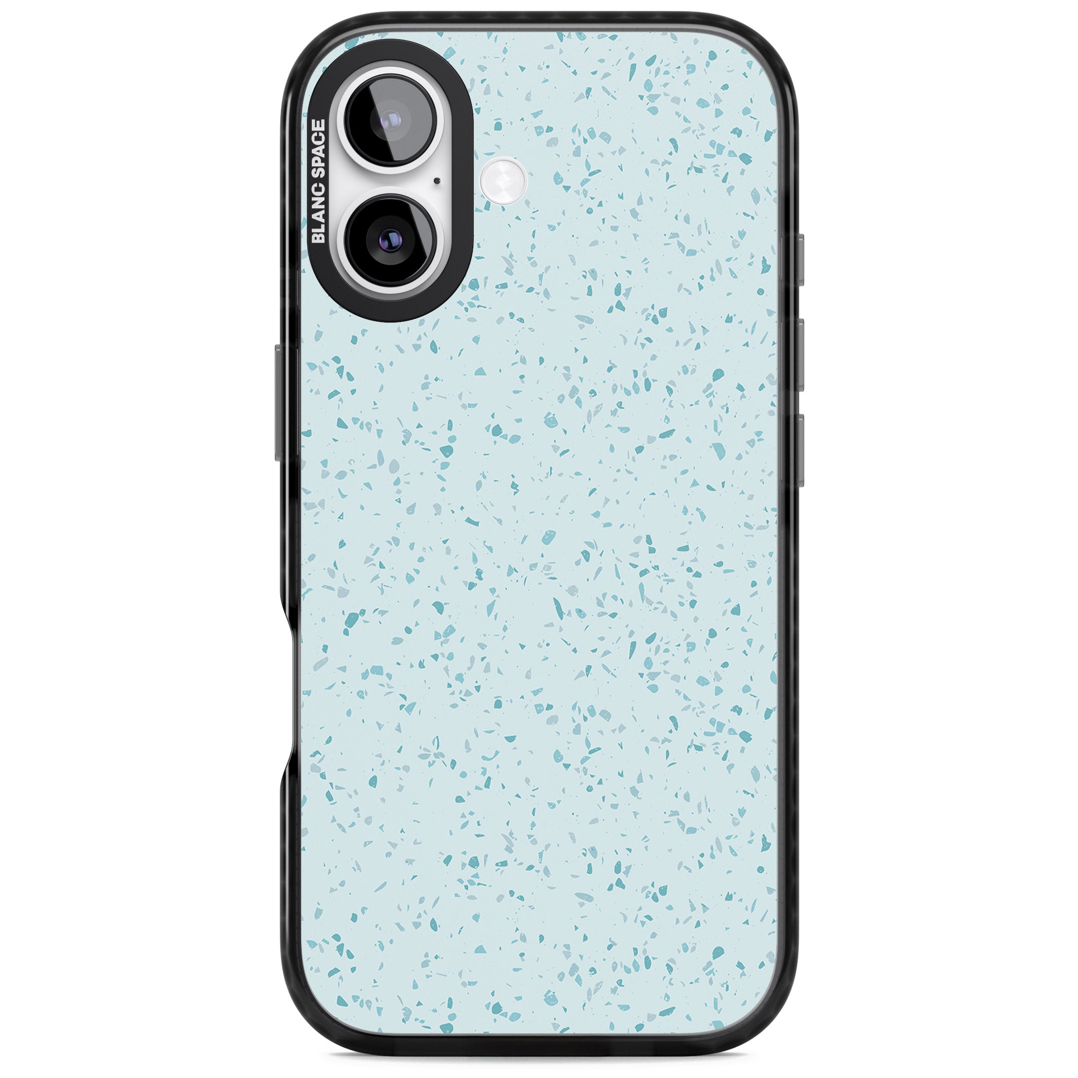 Light Blue Terrazzo Pattern iPhone 17 Impact Black Phone Case
