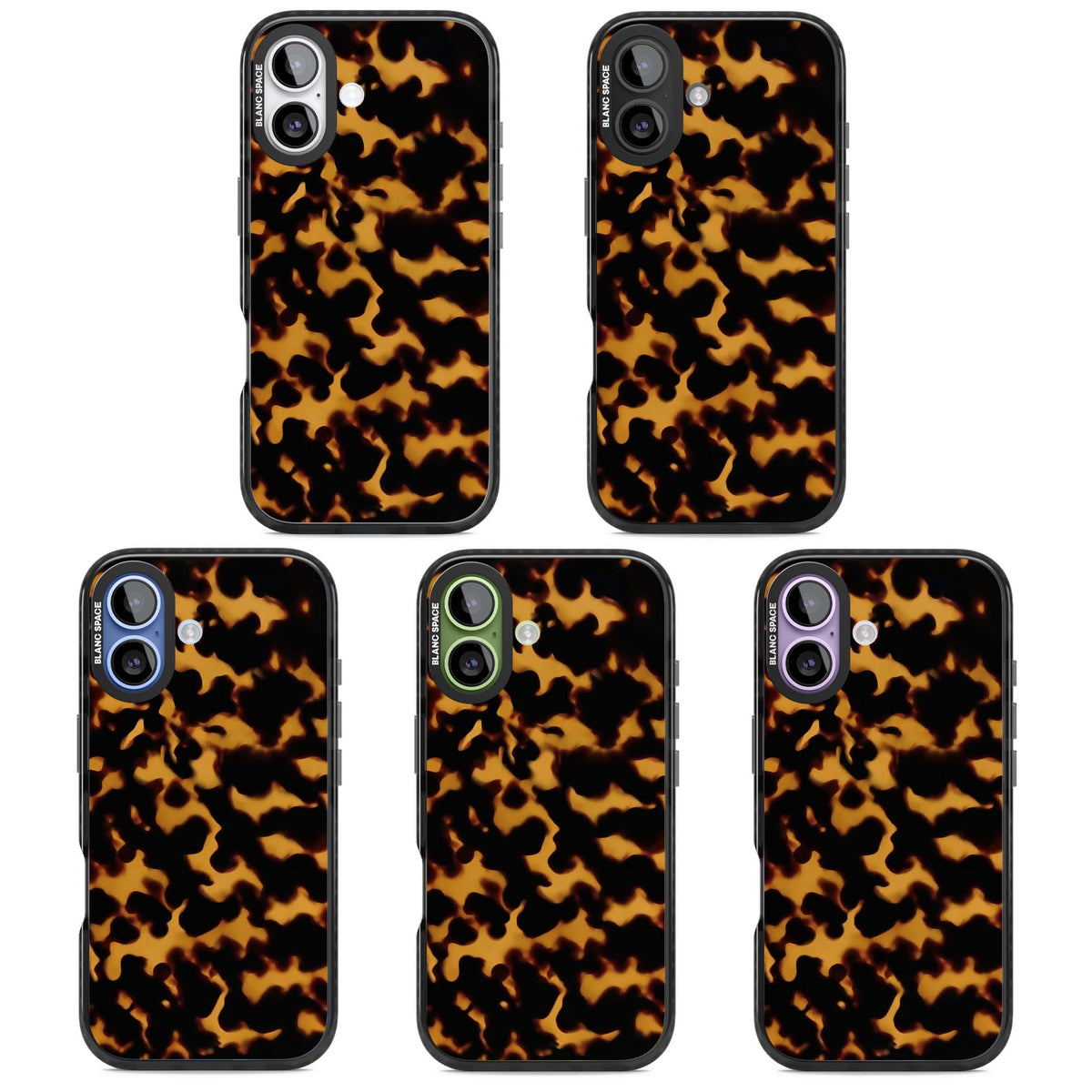 Amber Tortoise tortoiseshell iPhone case featuring warm amber and dark brown marble resin pattern | Clear Impact case for iPhone 17