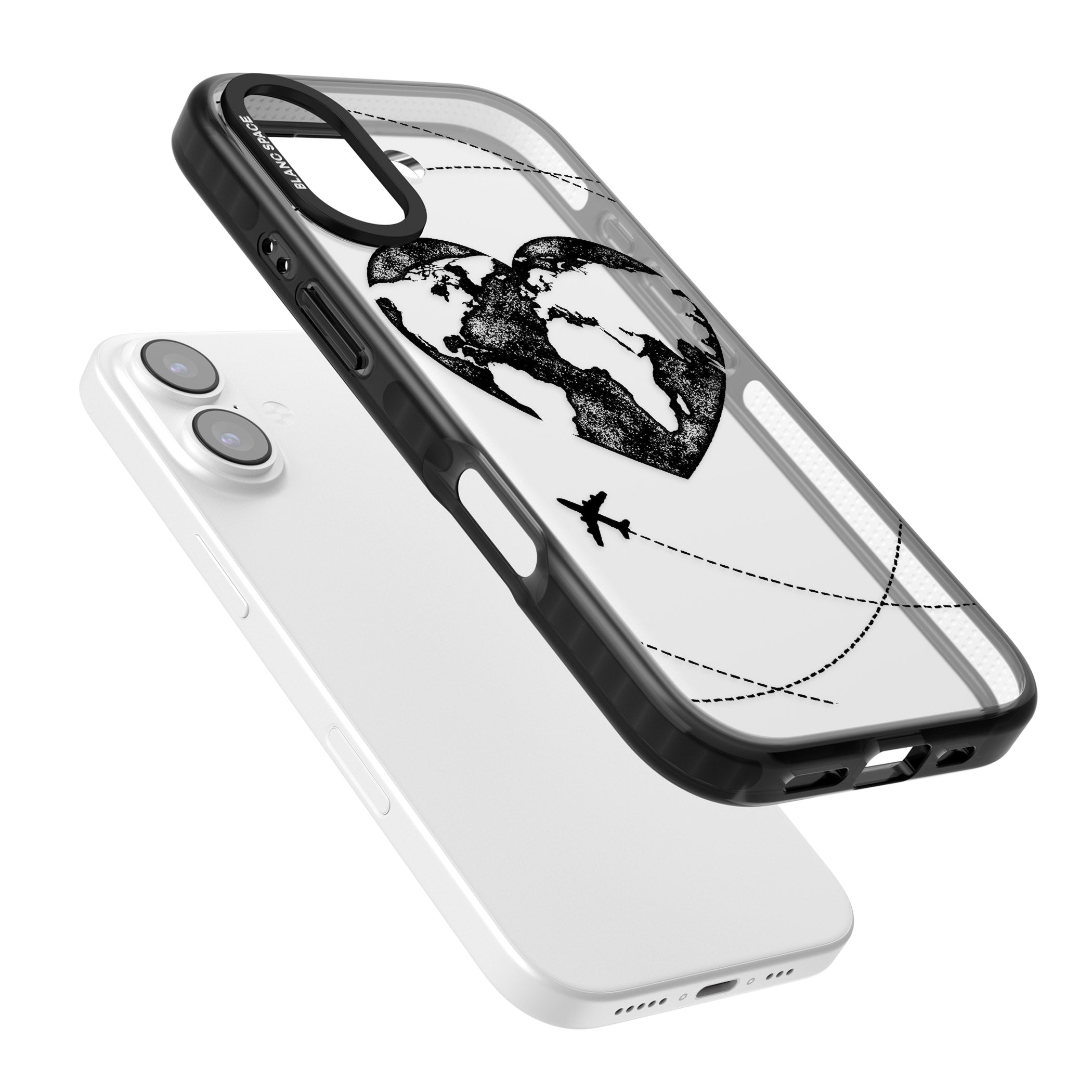 Globe Heart iPhone 17 Impact Black Phone Case Colours