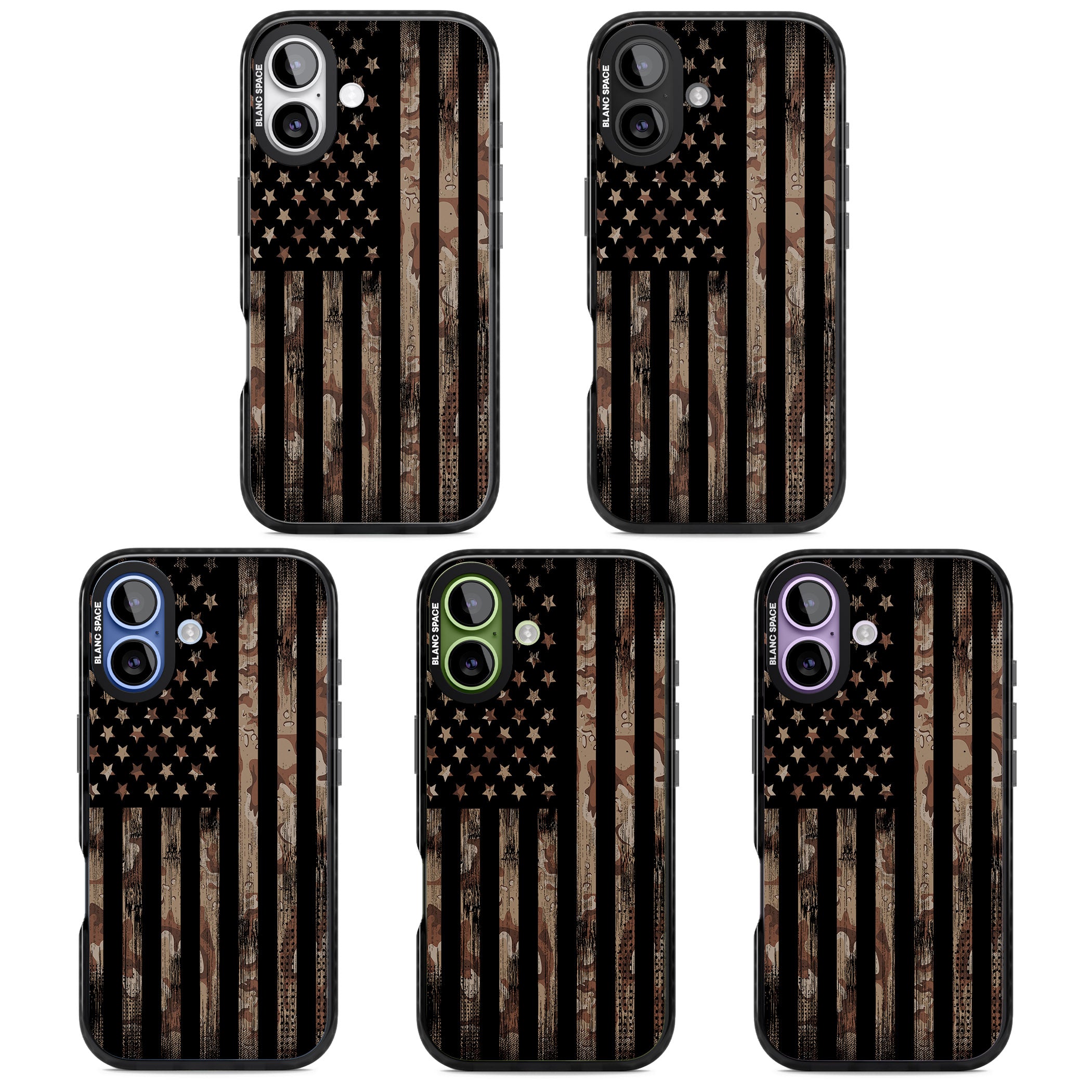 American Flag Camo iPhone 17 Impact Black Phone Case APT Impact Protection