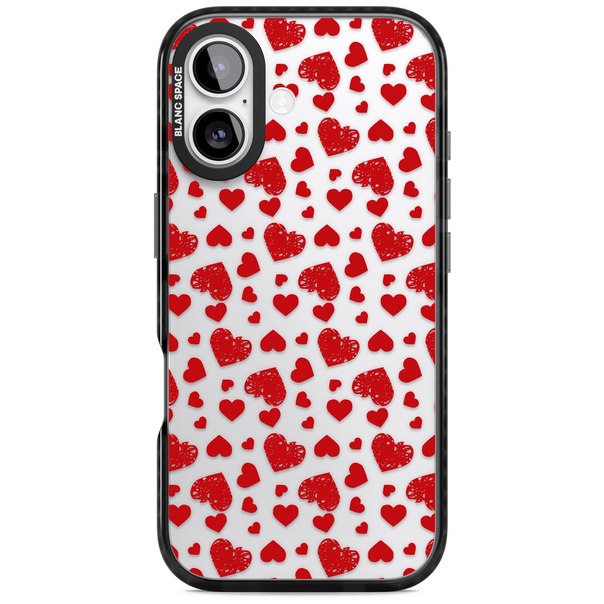 Red Heart Pattern Classic iPhone 17 Impact Black Phone Case