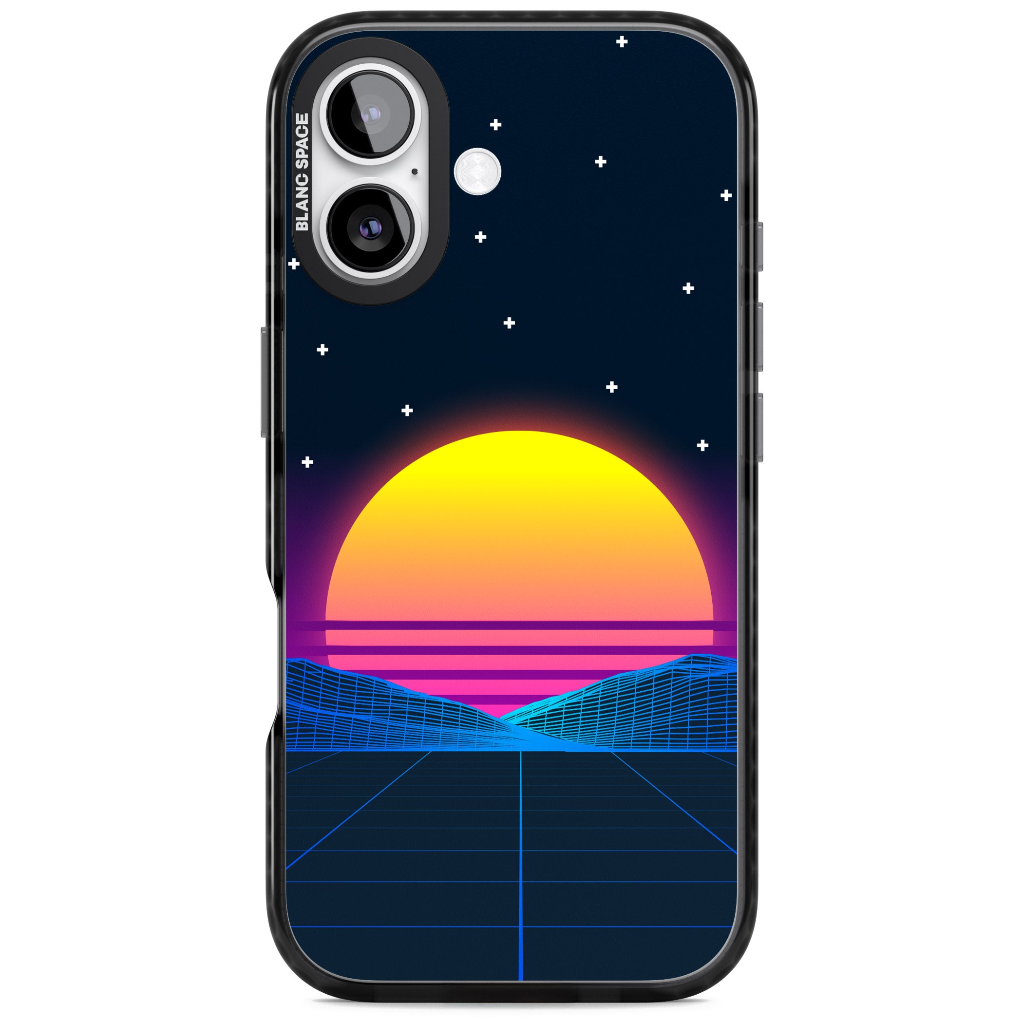 Retro Sunset Vaporwave iPhone 17 Impact Black Phone Case