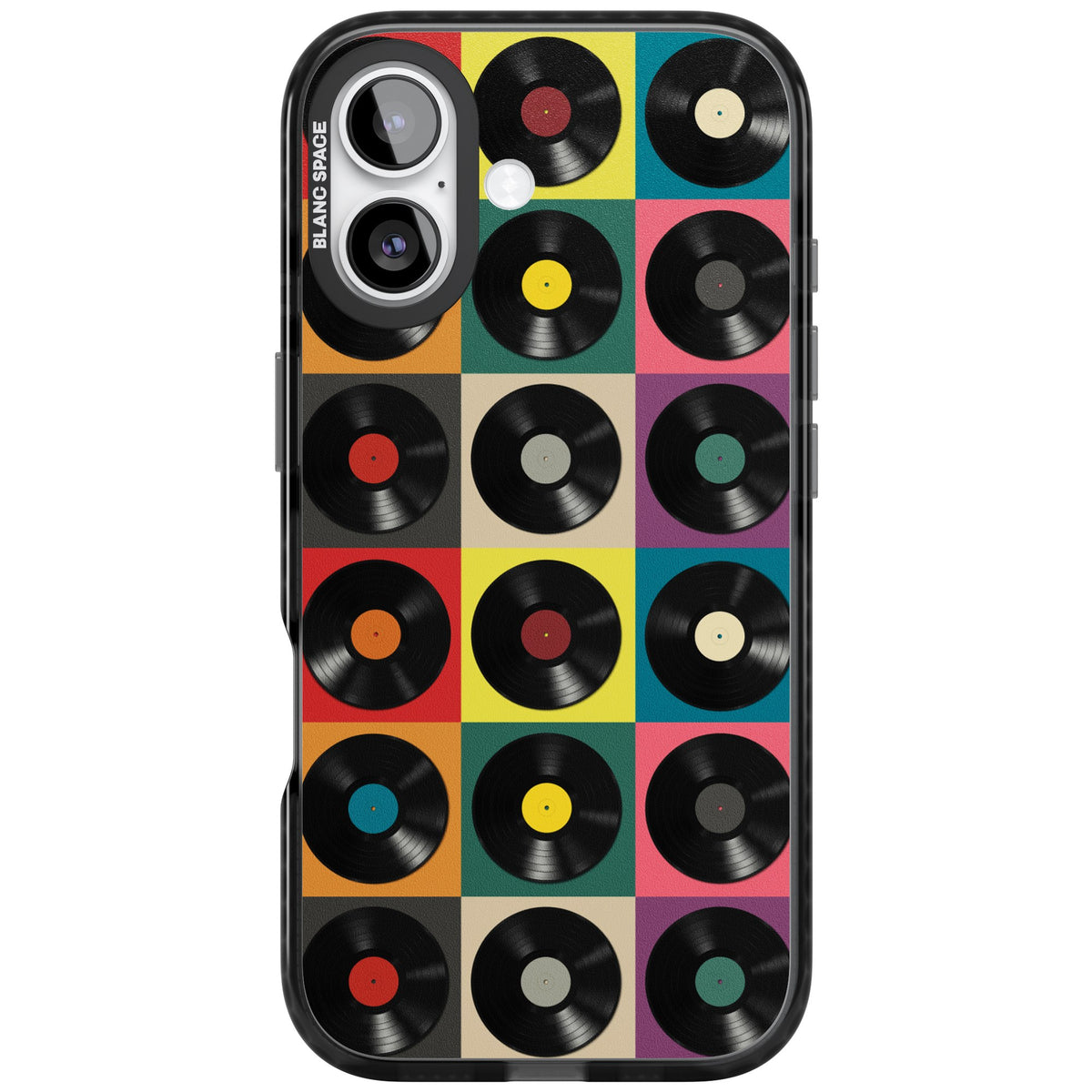 Vinyl Records iPhone 16 / iPhone 16 Plus / iPhone 17 Impact Black Phone Case front