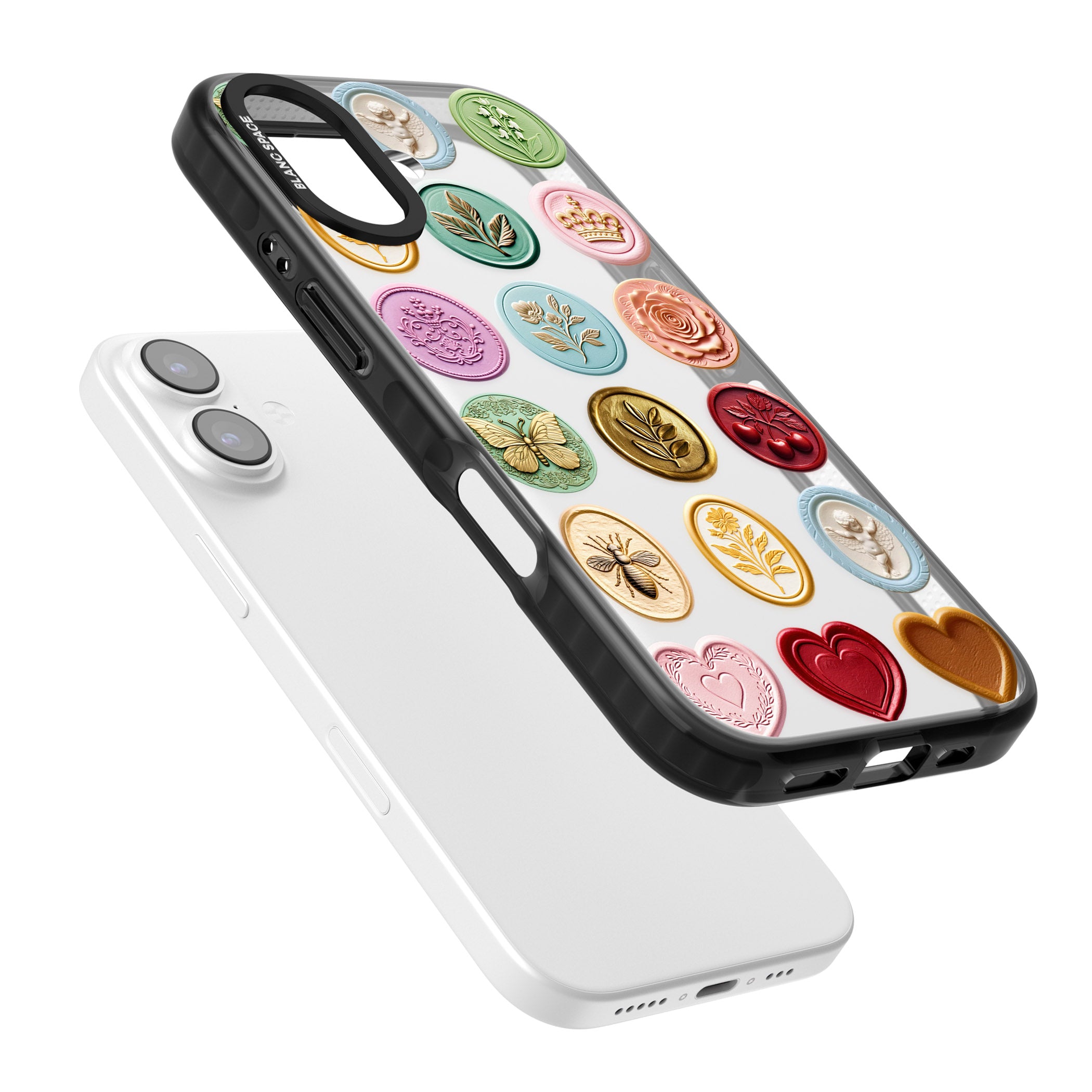 Vintage Wax Seal Pattern iPhone 17 Impact Black Phone Case Colours
