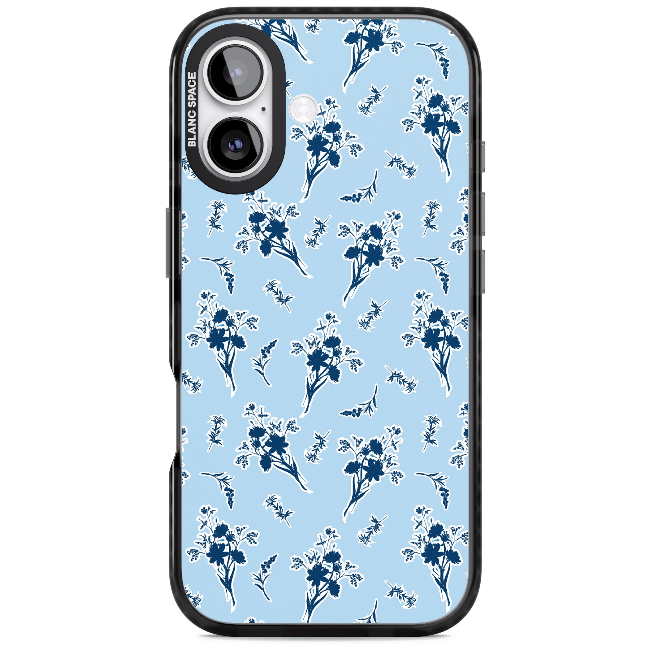 Blue Sticker Wildflowers iPhone 17 Impact Black Phone Case