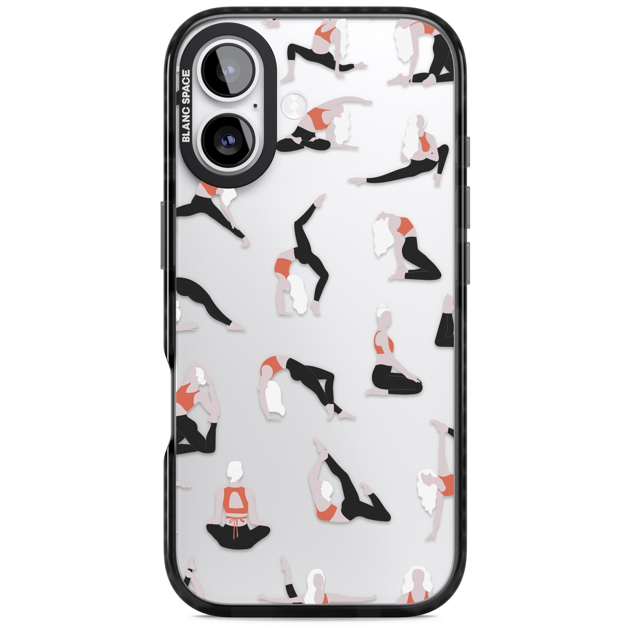 Yoga Poses Clear iPhone 17 Impact Black Phone Case