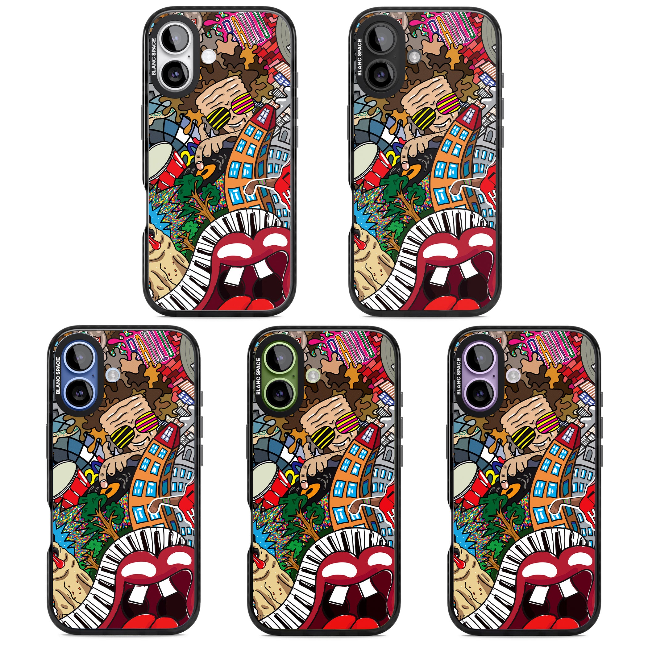 Funky Music City iPhone 17 Impact Black Phone Case APT Impact Protection