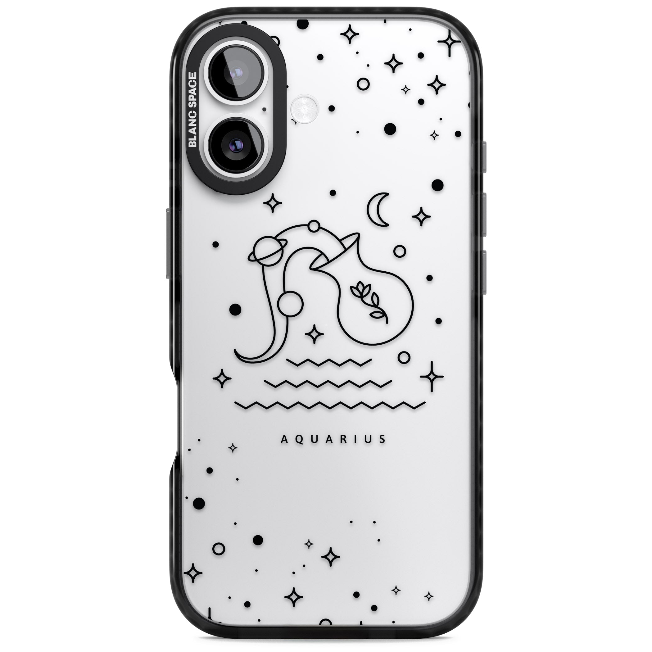 Aquarius Zodiac Symbol iPhone 17 Impact Black Phone Case