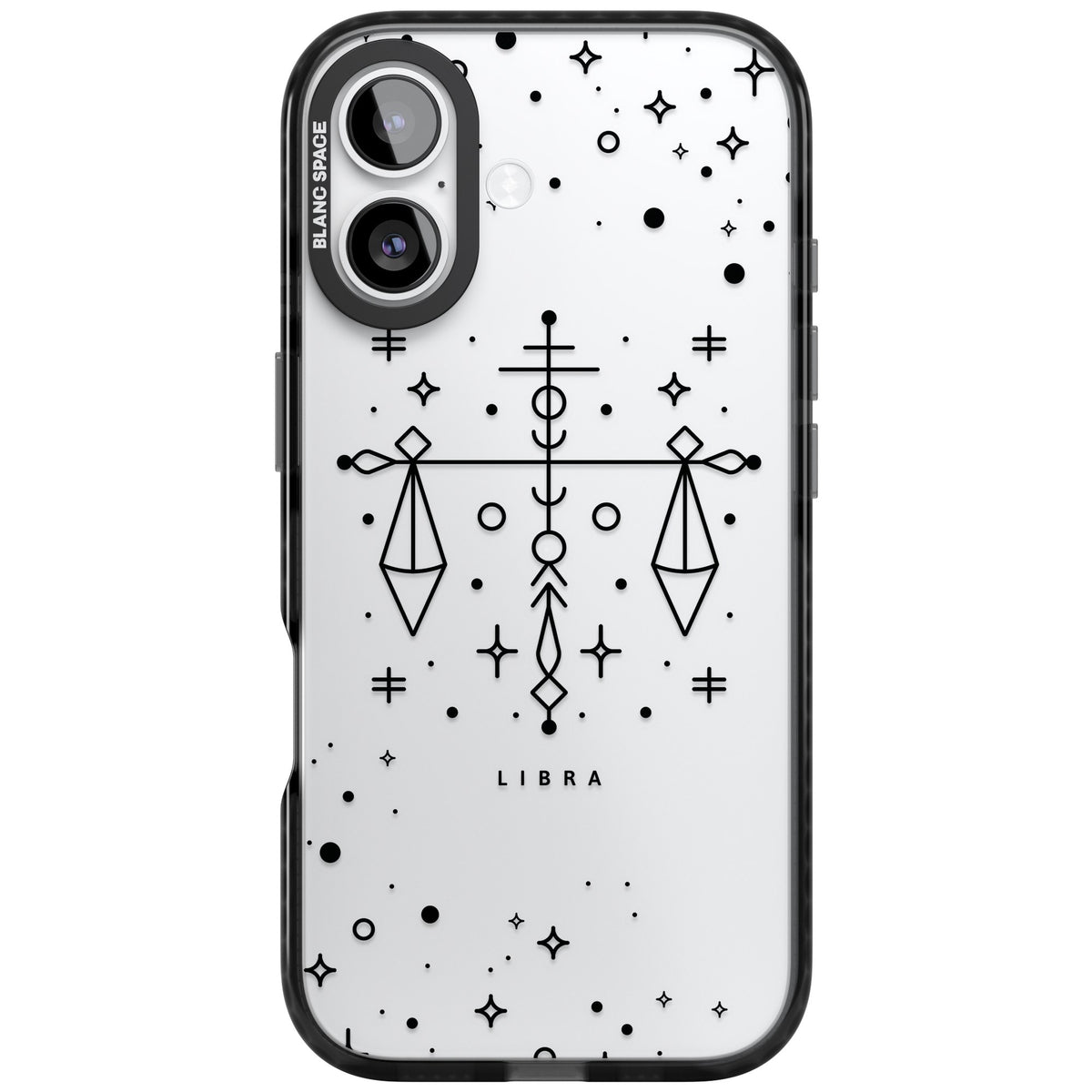 Libra Abstract Zodiac iPhone 16 / iPhone 16 Plus / iPhone 17 Impact Black Phone Case front
